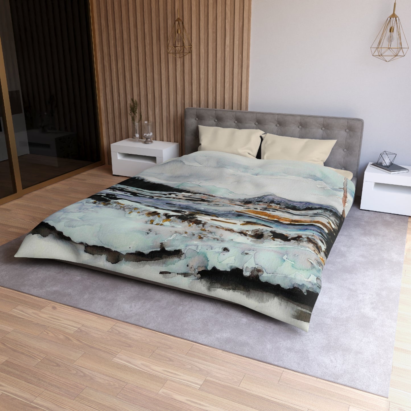 "Snowy Methow Scene" Microfiber Duvet Cover