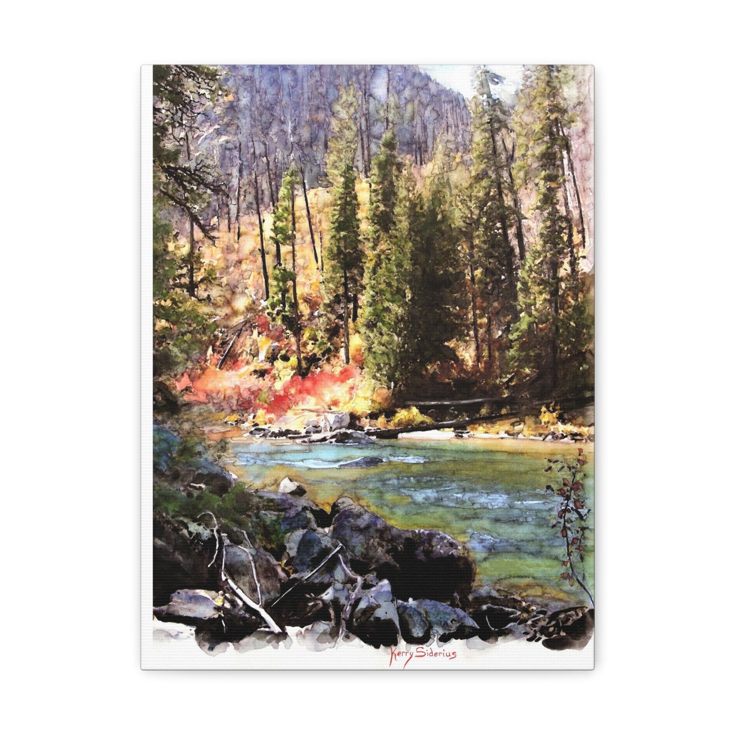 "Tumwater Canyon, Blue Water" Gallery Wrapped Canvas