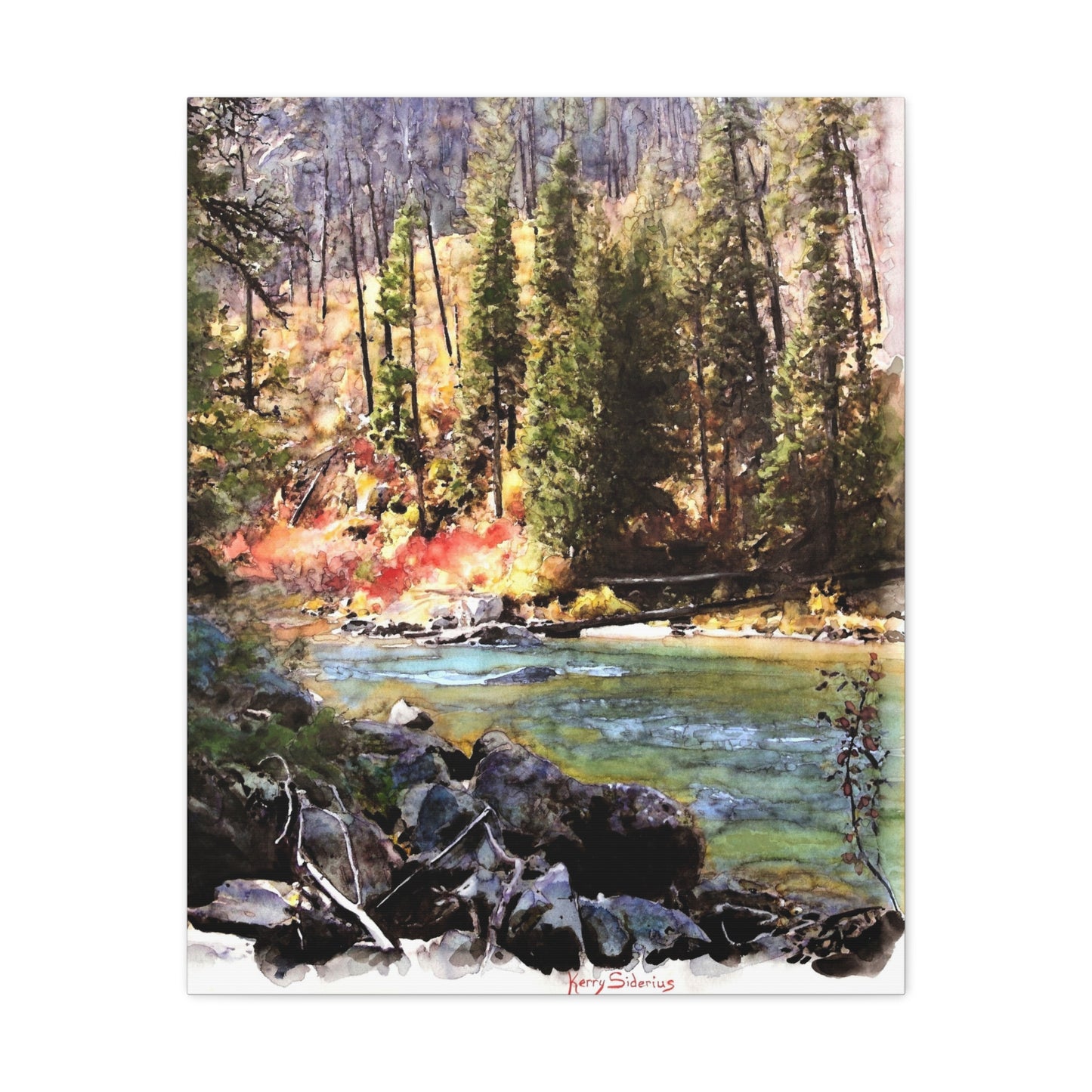 "Tumwater Canyon, Blue Water" Gallery Wrapped Canvas