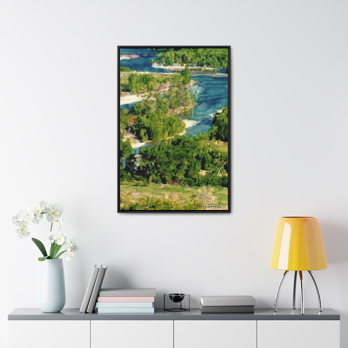 "Wenatchee River Looking West from Horse Lake Road" Canvas Wrap, Vertical Frame