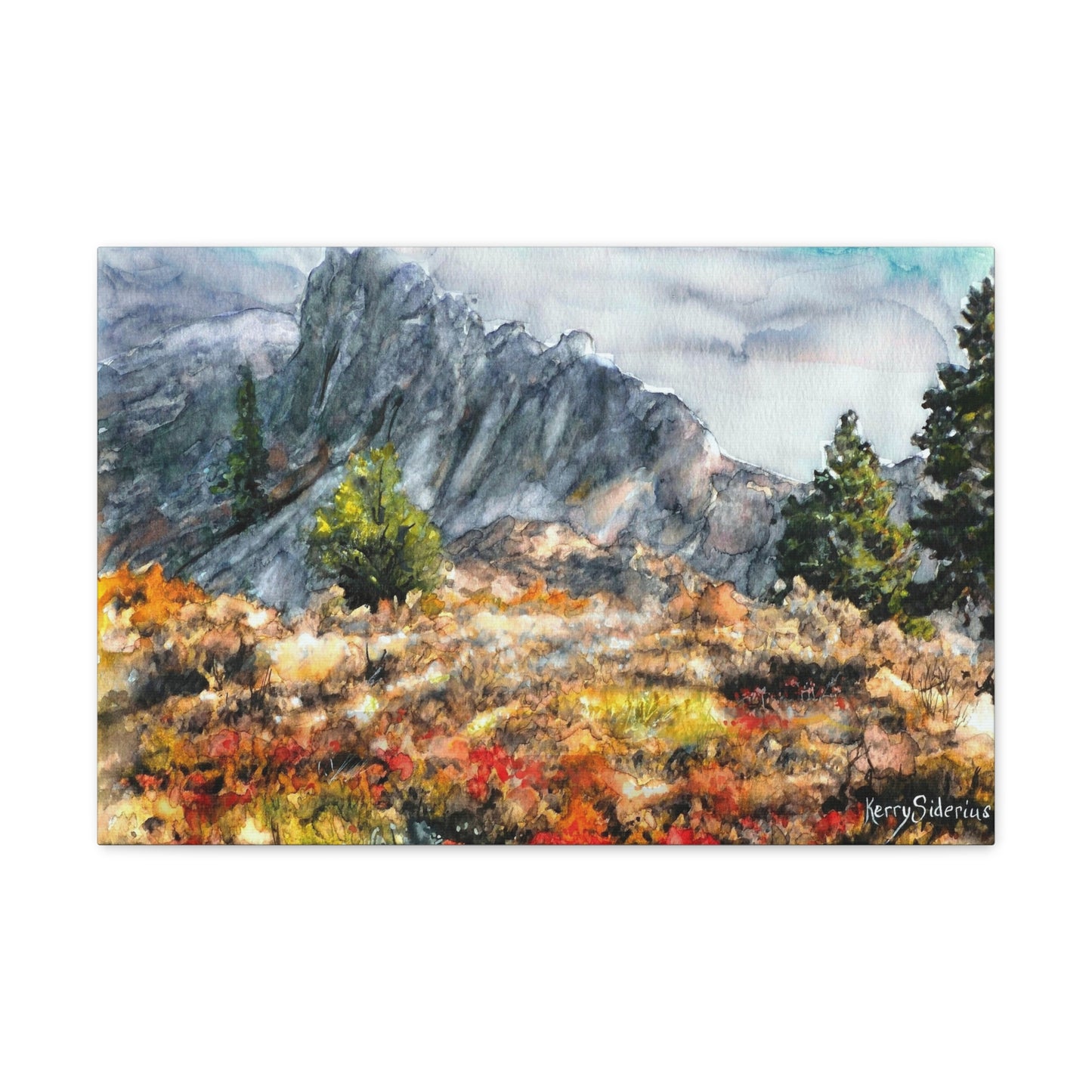 "Foggy Hike up the Peshastin Pinacles" Gallery Wrapped Canvas