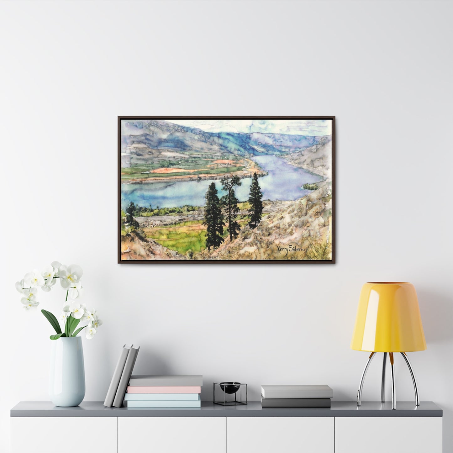 "View from the Tunnel between Chelan and Entiat" Wood Framed Gallery Wrapped Canvas