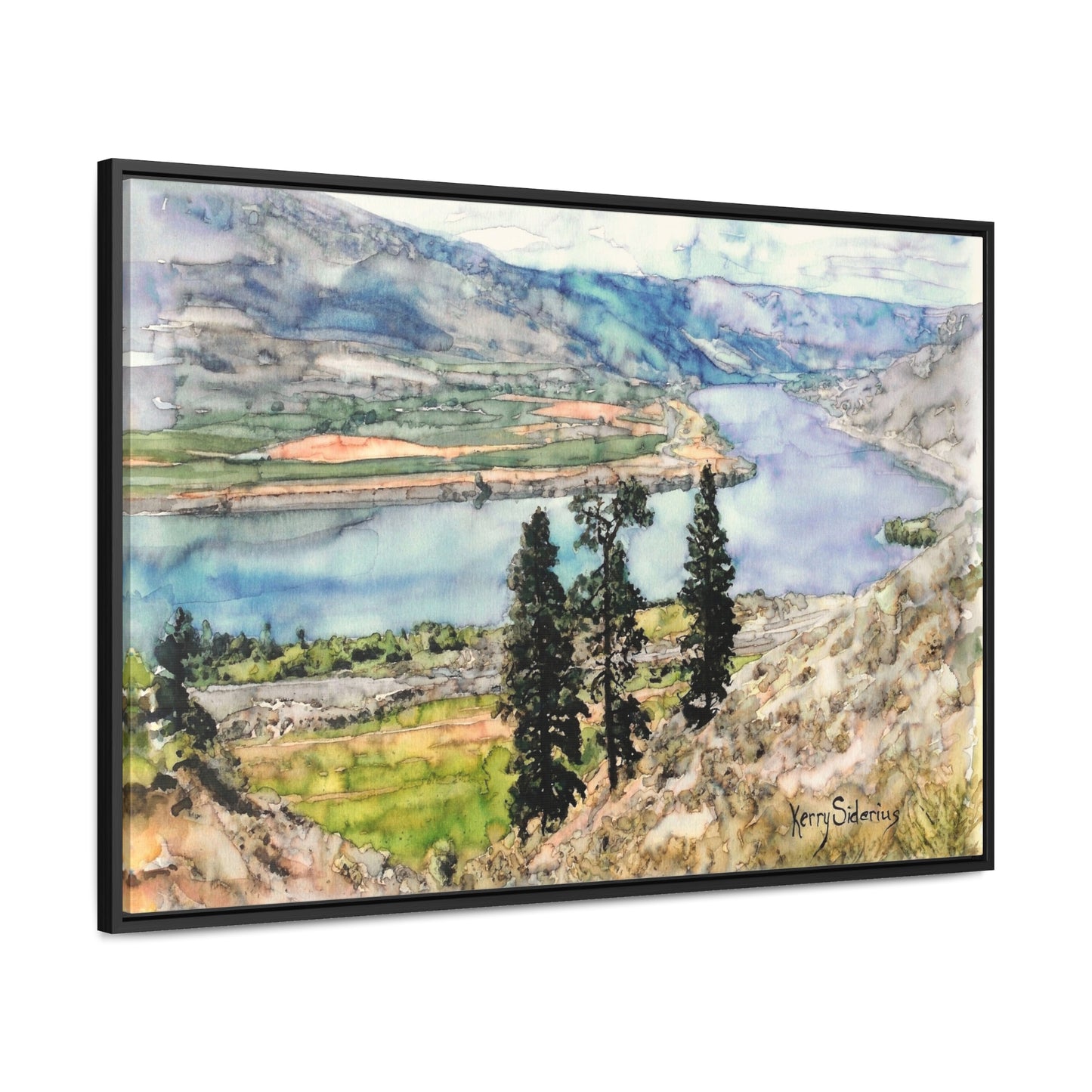 "View from the Tunnel between Chelan and Entiat" Wood Framed Gallery Wrapped Canvas
