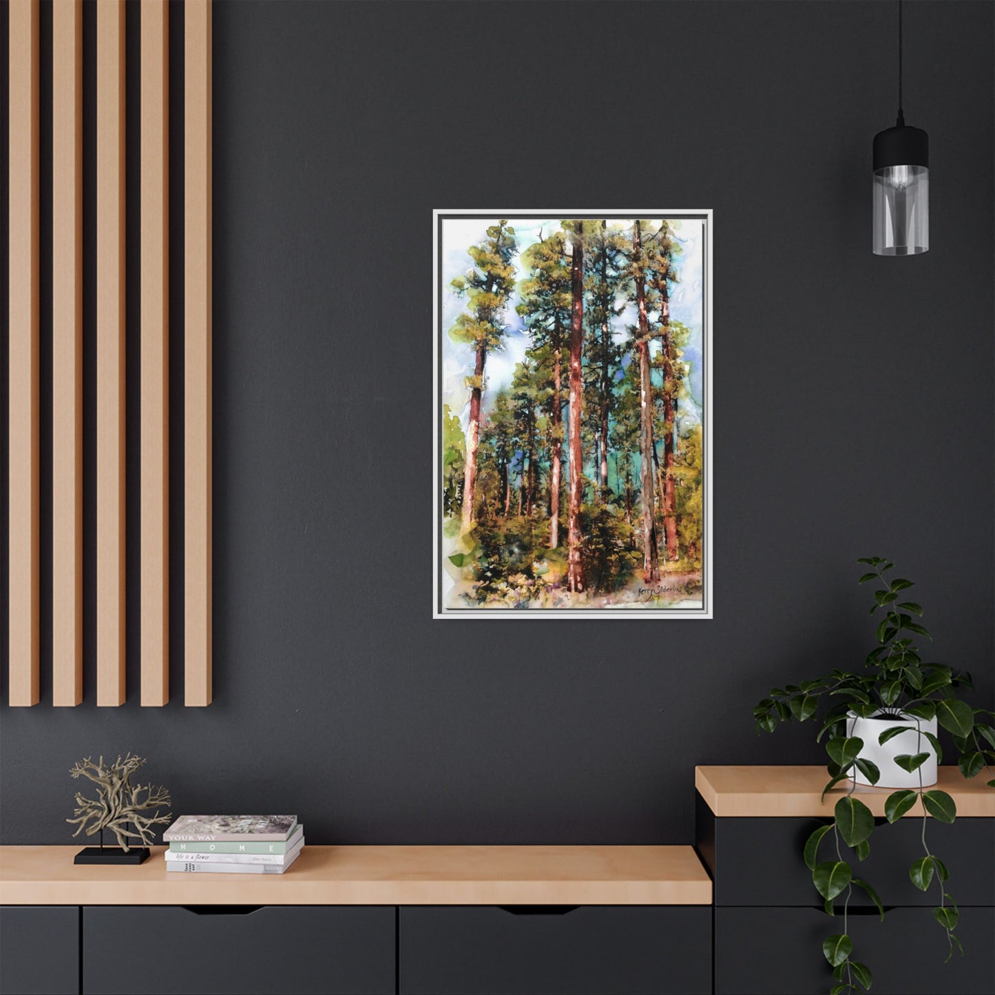 "Trees Above Leavenworth" Pinewood Framed Canvas
