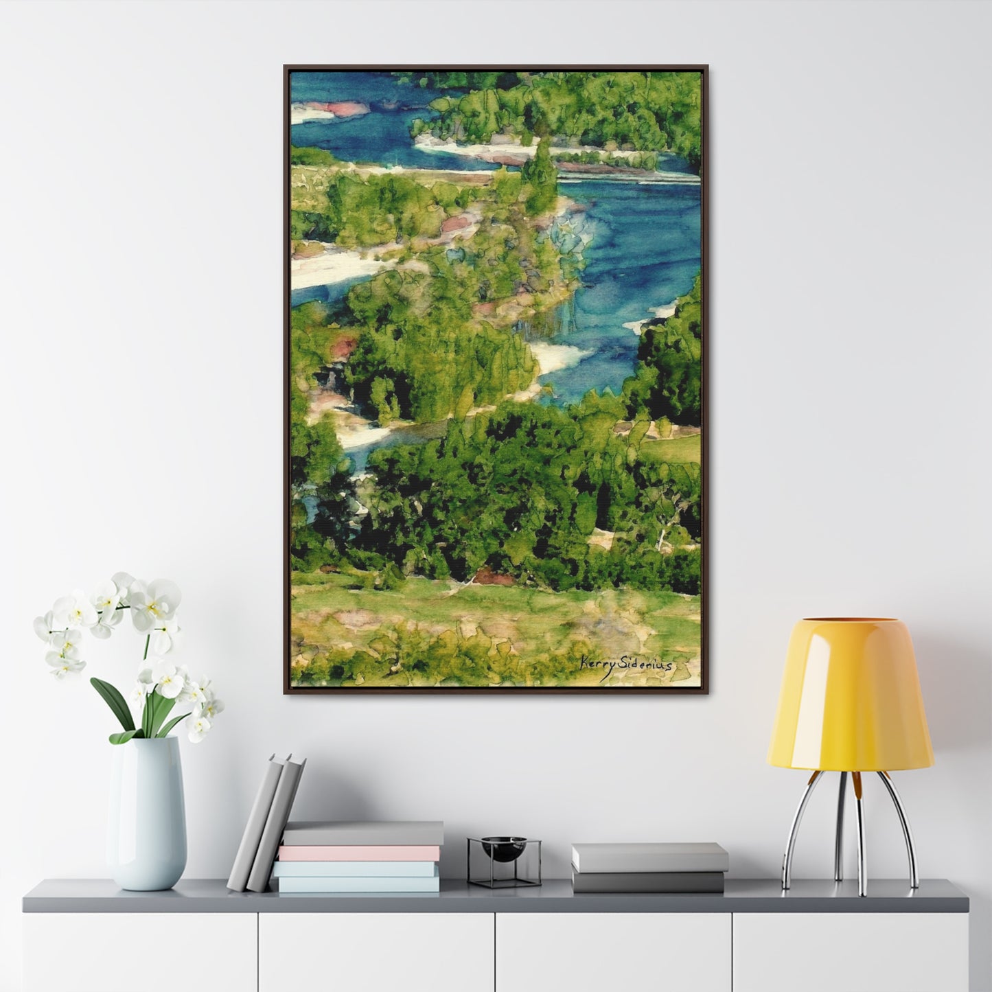 "Wenatchee River Looking West from Horse Lake Road" Canvas Wrap, Vertical Frame