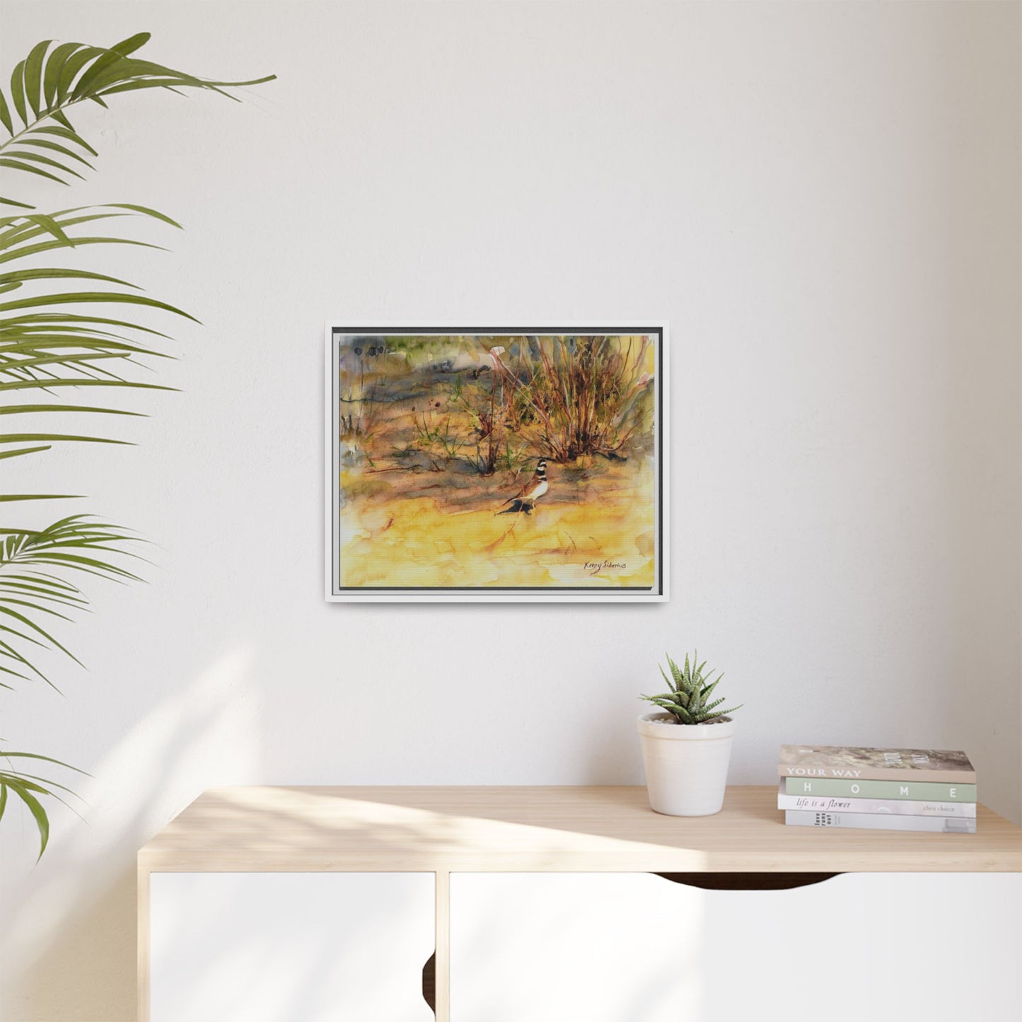 "Killdeer Male on the banks of the Columbia" Gallery Wrapped Wood Framed Canvas