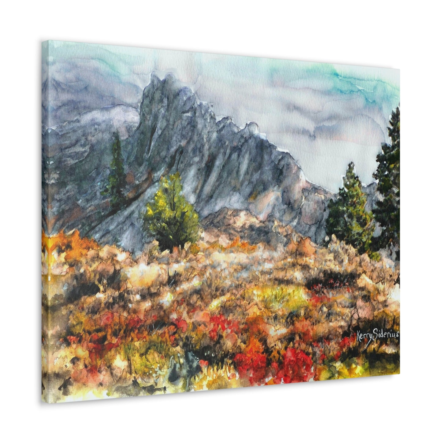 "Foggy Hike up the Peshastin Pinacles" Gallery Wrapped Canvas