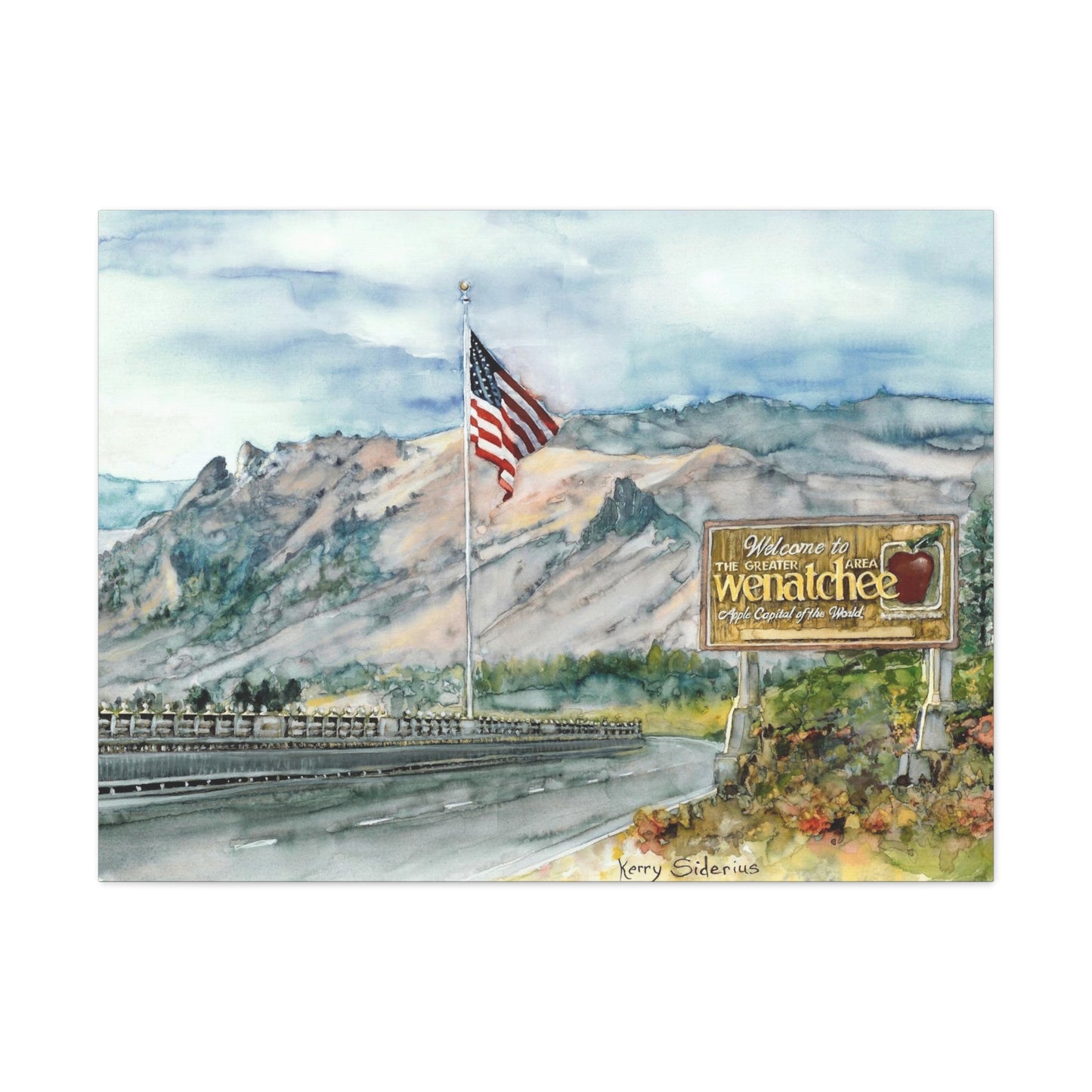"Coming Home to Wenatchee, The Apple Capital of The World" Canvas Gallery Wrap
