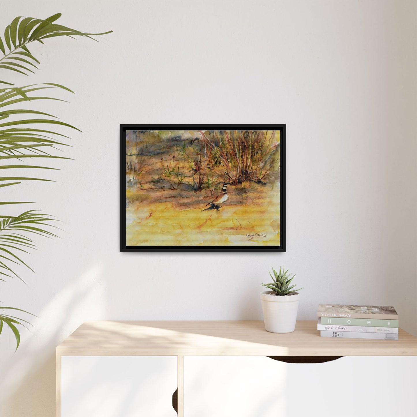 "Killdeer Male on the banks of the Columbia" Gallery Wrapped Wood Framed Canvas