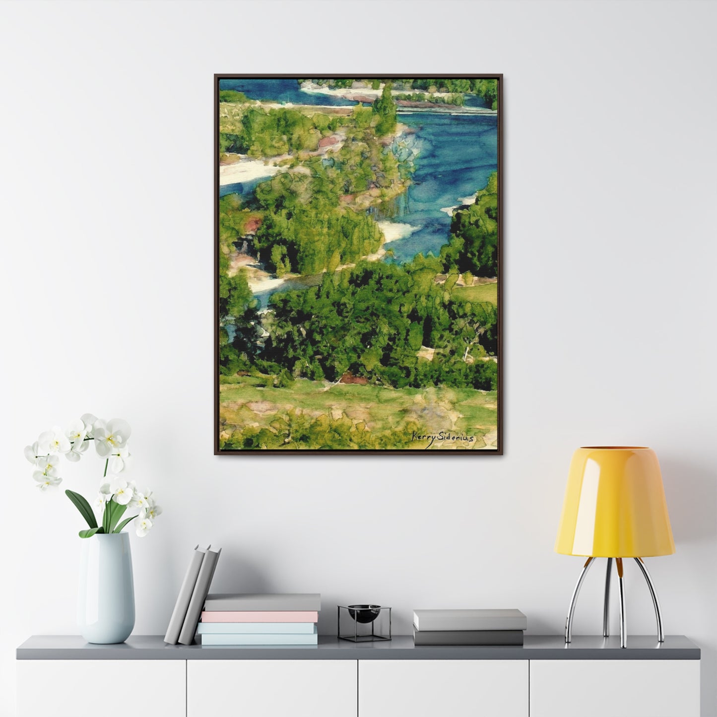 "Wenatchee River Looking West from Horse Lake Road" Canvas Wrap, Vertical Frame