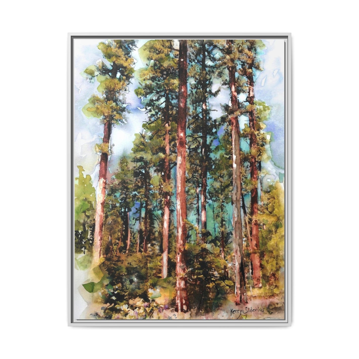 "Trees Above Leavenworth" Pinewood Framed Canvas