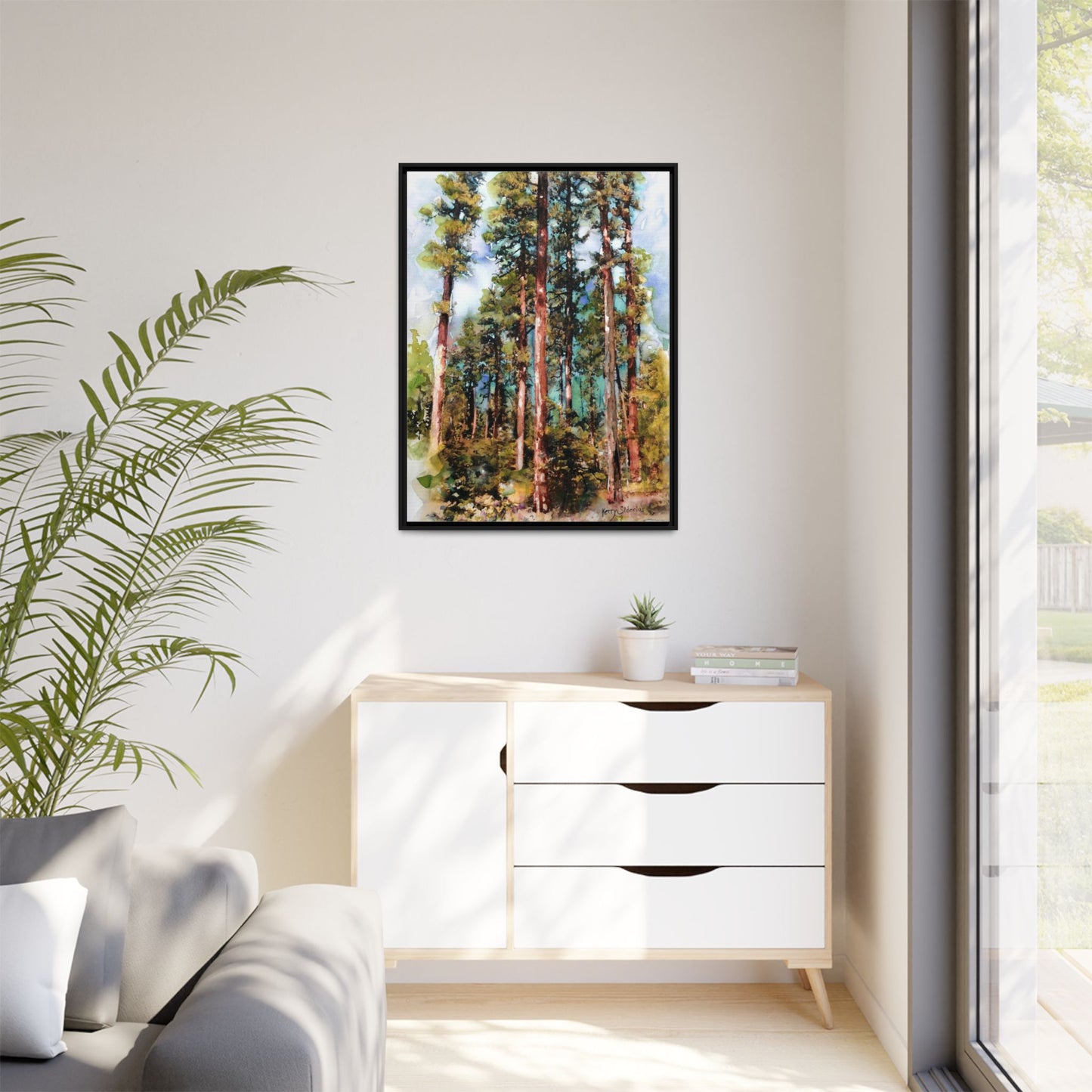 "Trees Above Leavenworth" Pinewood Framed Canvas