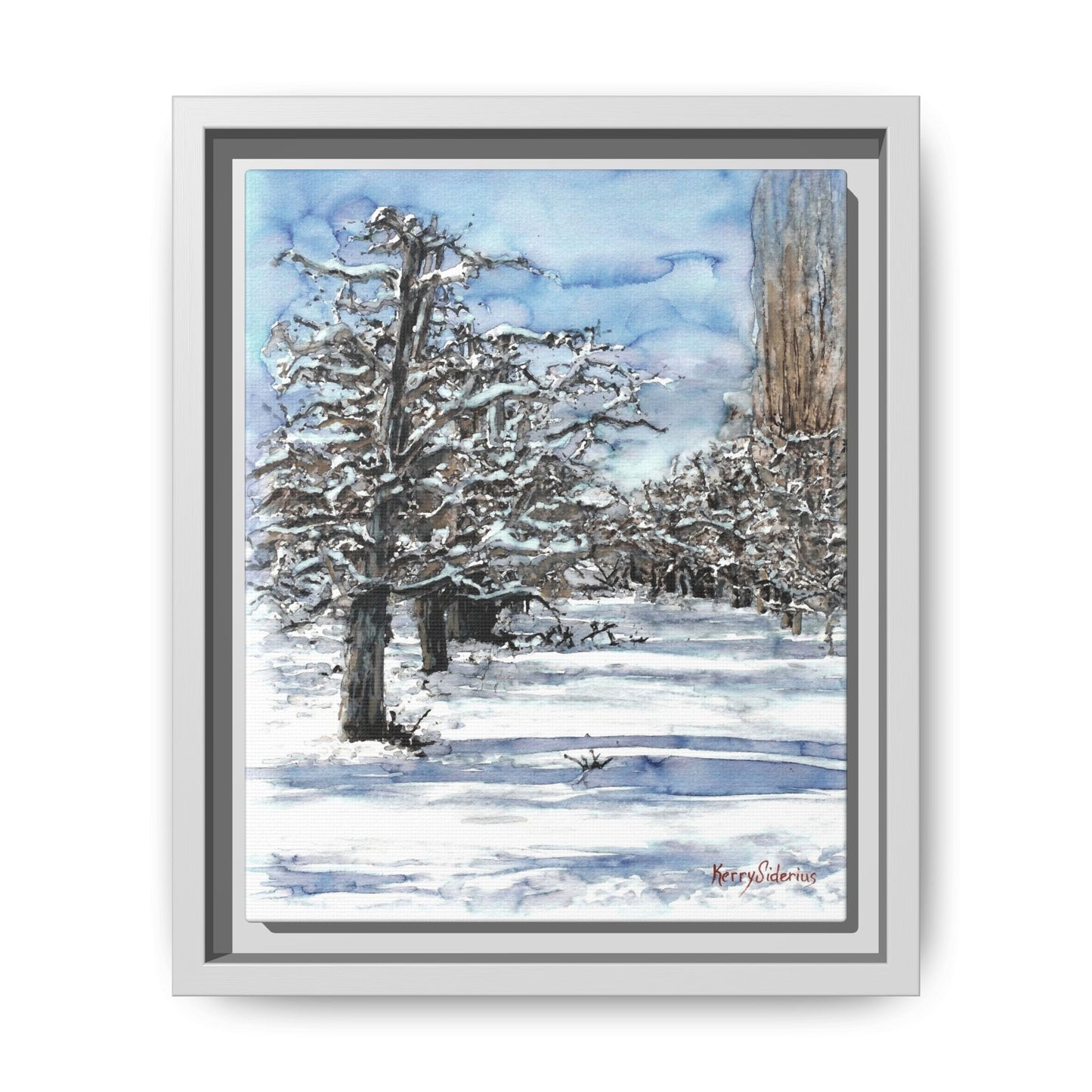 Canvas Wall Art, Framed Winter Wonderland Decor, Cozy Home Accent, Holiday Gift for Nature Lovers, Seasonal Wall Art