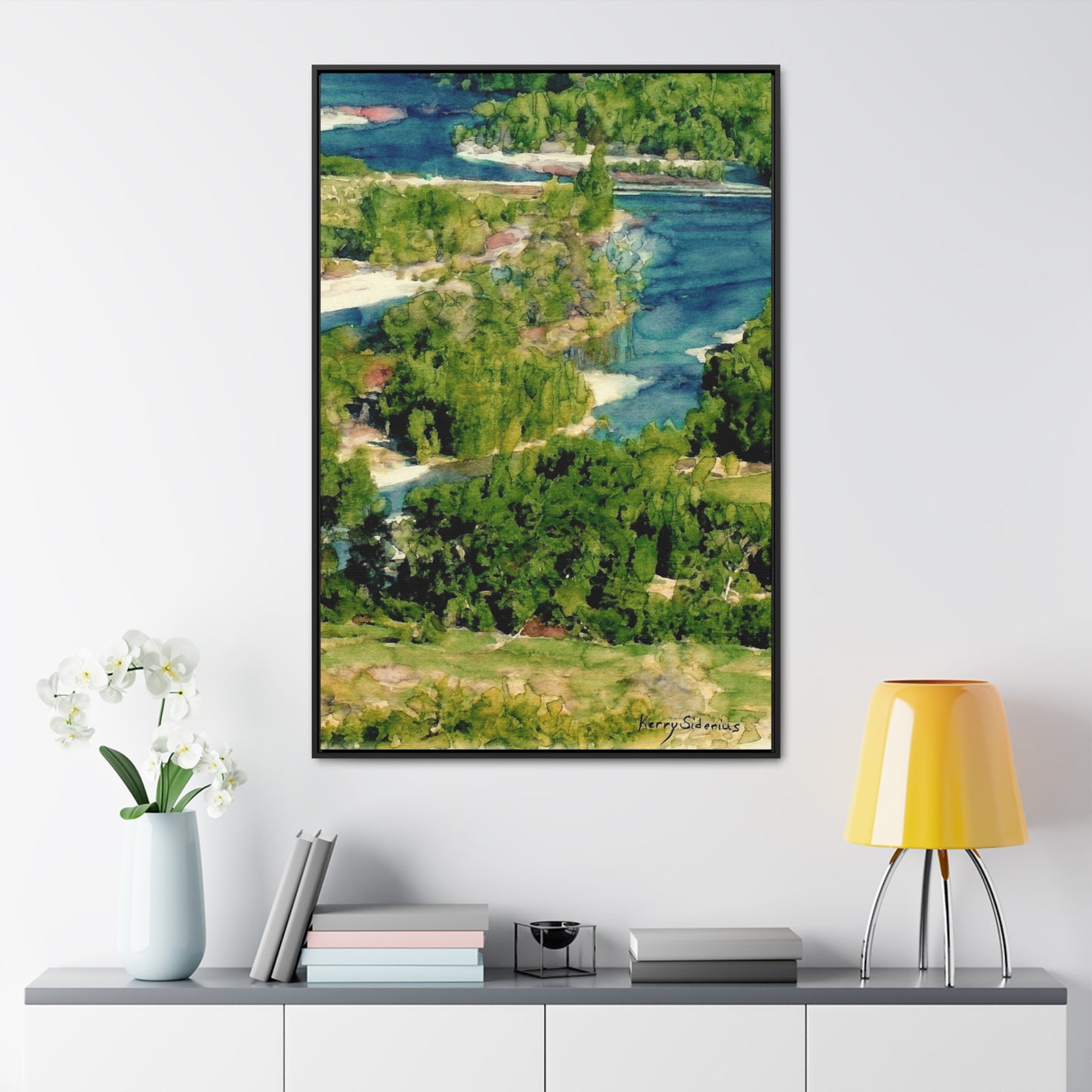 "Wenatchee River Looking West from Horse Lake Road" Canvas Wrap, Vertical Frame