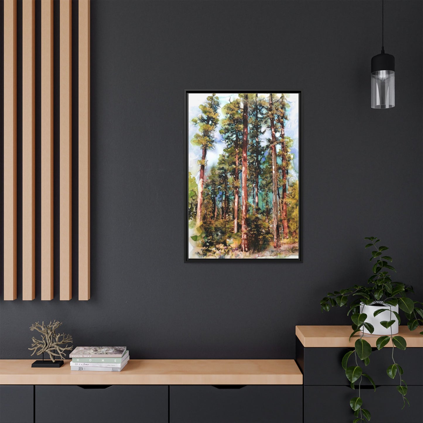 "Trees Above Leavenworth" Pinewood Framed Canvas