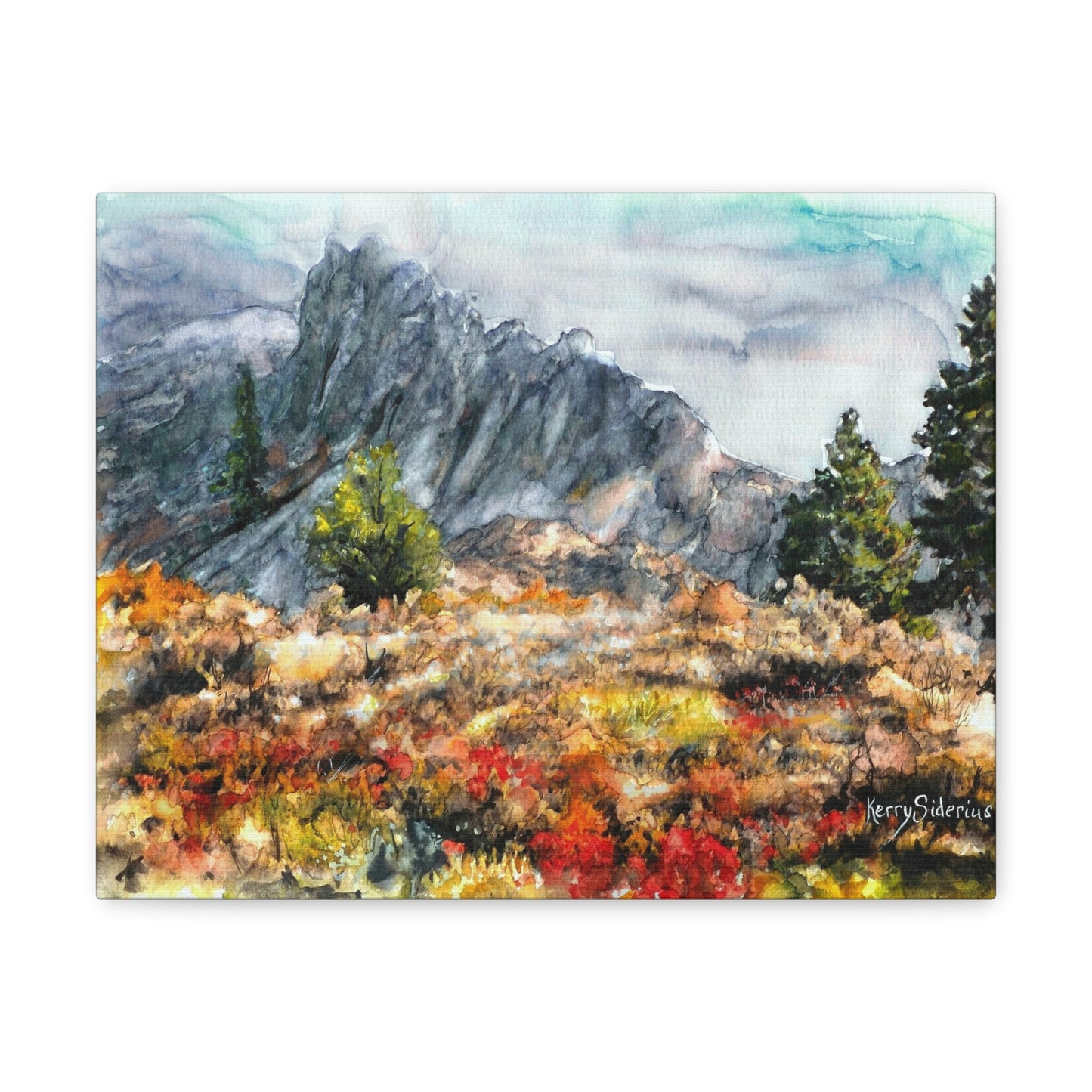 "Foggy Hike up the Peshastin Pinacles" Gallery Wrapped Canvas