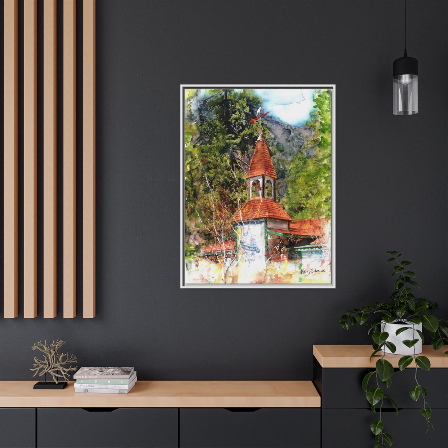 "Leavenworth's The Alps Weathervane" Gallery Wrapped Pinewood Framed Canvas