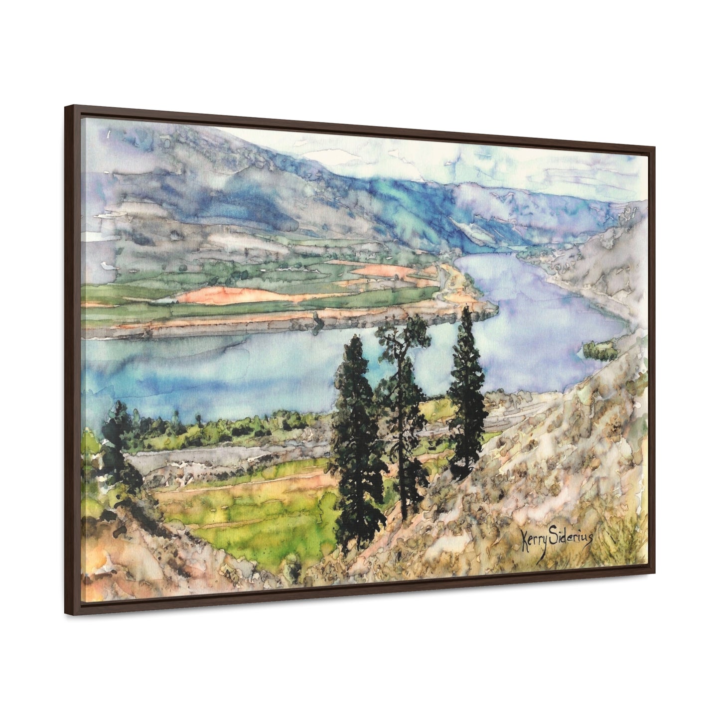 "View from the Tunnel between Chelan and Entiat" Wood Framed Gallery Wrapped Canvas