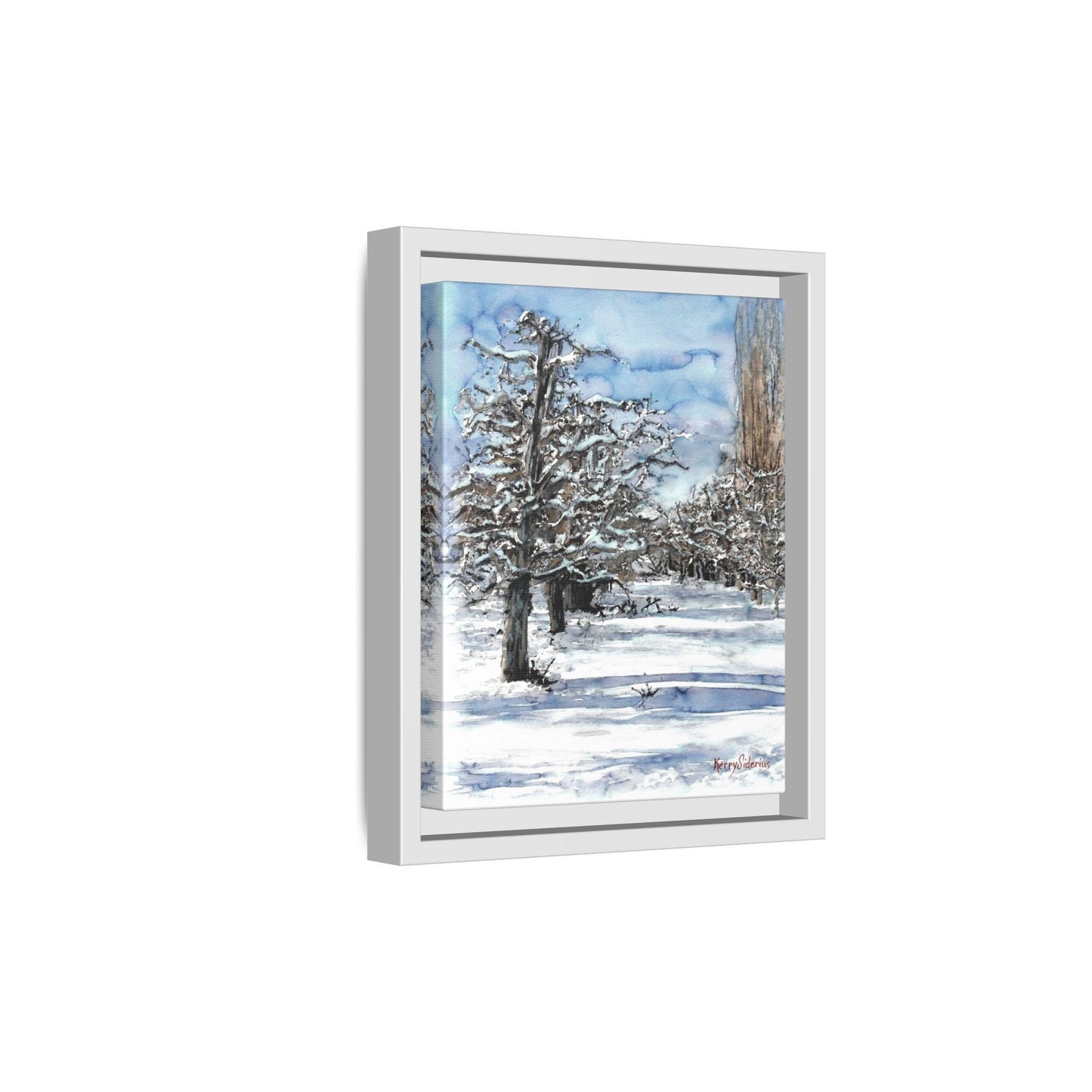 Canvas Wall Art, Framed Winter Wonderland Decor, Cozy Home Accent, Holiday Gift for Nature Lovers, Seasonal Wall Art