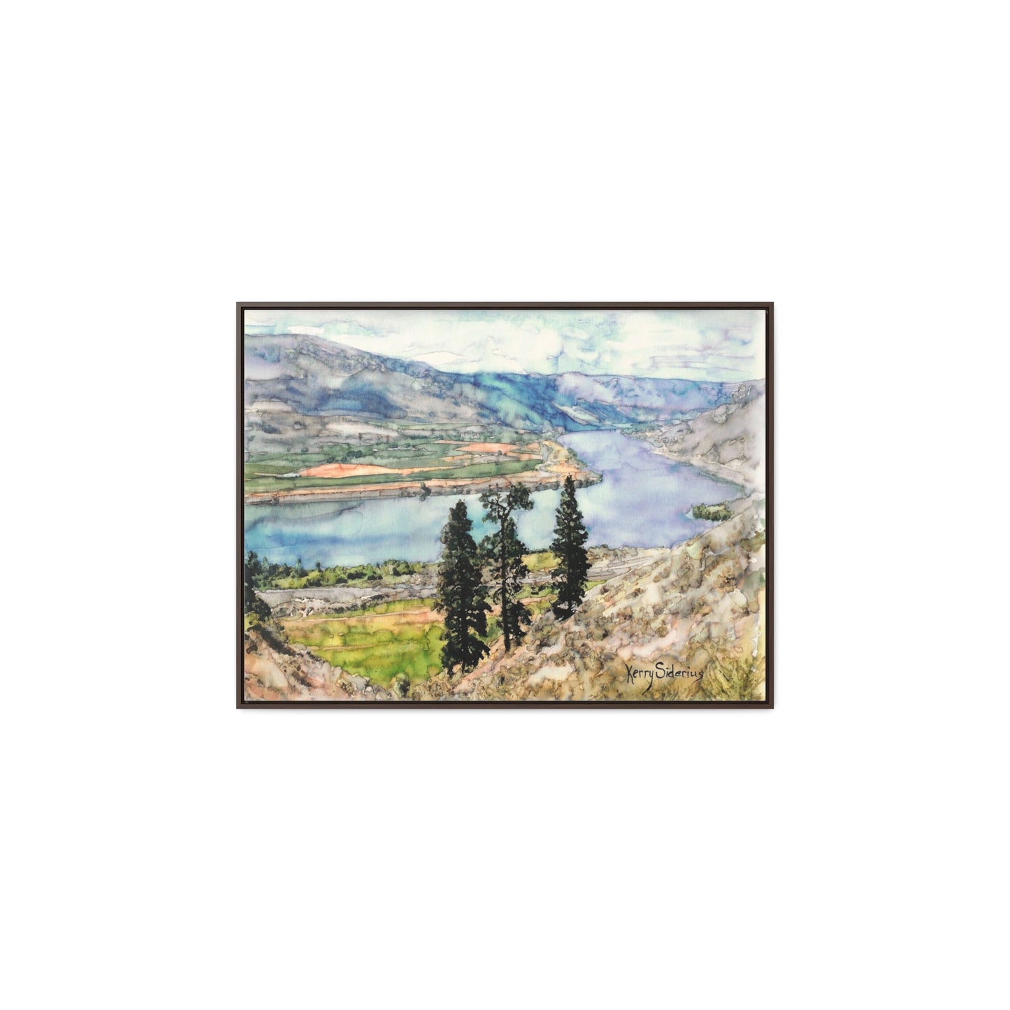 "View from the Tunnel between Chelan and Entiat" Wood Framed Gallery Wrapped Canvas