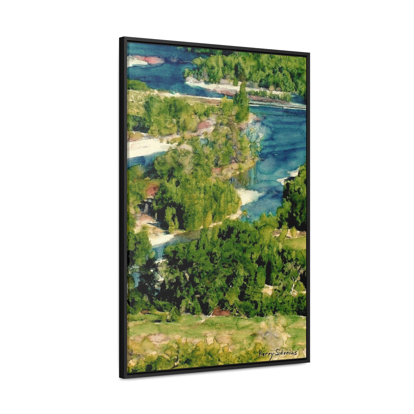 "Wenatchee River Looking West from Horse Lake Road" Canvas Wrap, Vertical Frame