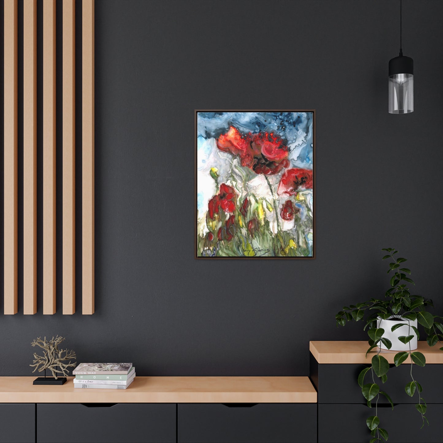 "Poison Poppies" Gallery Wrapped Wood-Framed Canvas
