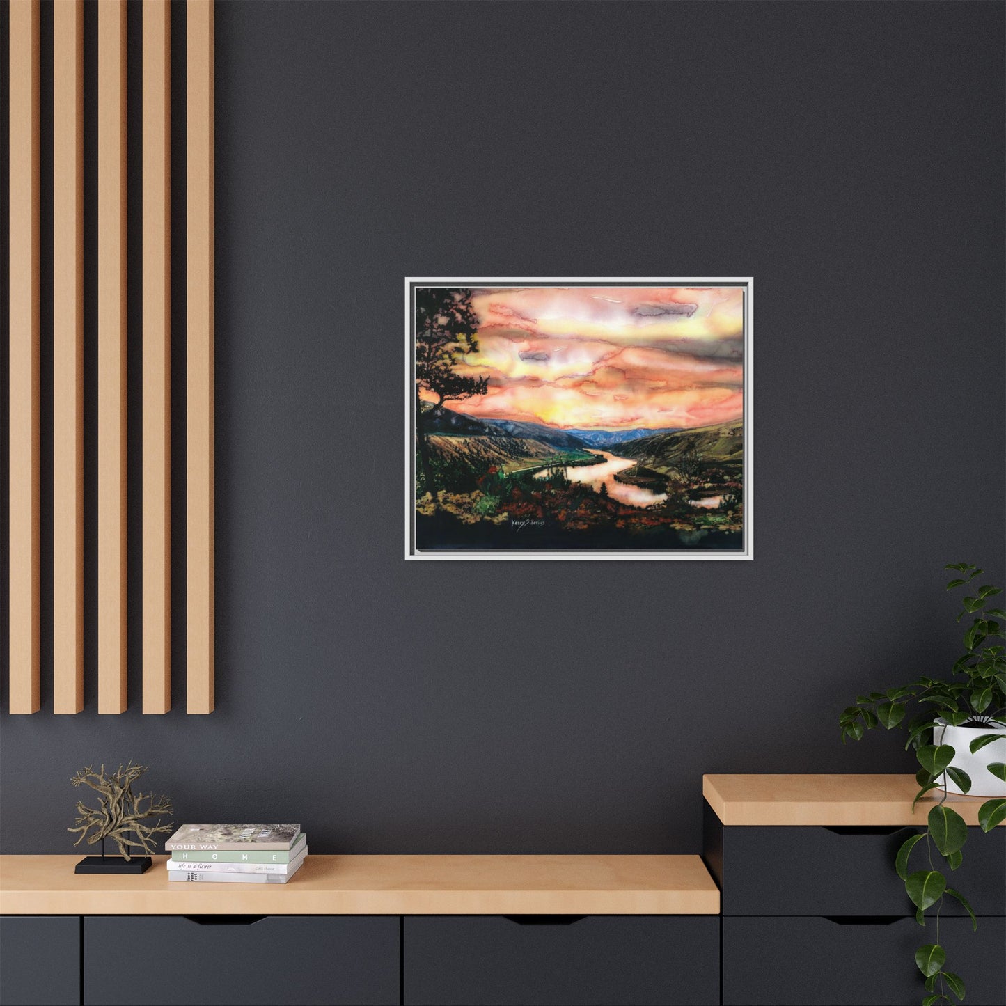 "Our Grand Columbia River Sunset" (30x24) Gallery Wrapped & Framed Canvas
