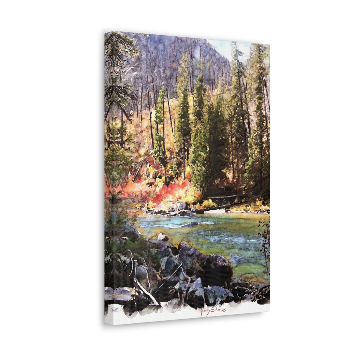 "Tumwater Canyon, Blue Water" Gallery Wrapped Canvas