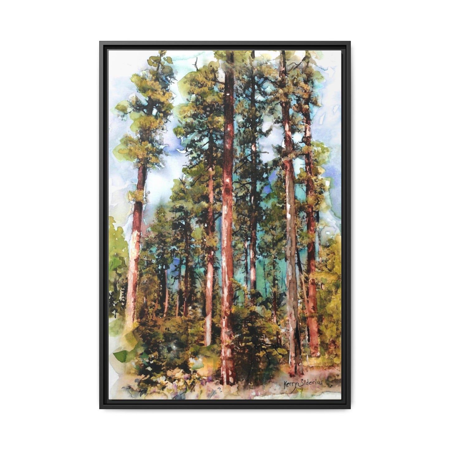 "Trees Above Leavenworth" Pinewood Framed Canvas
