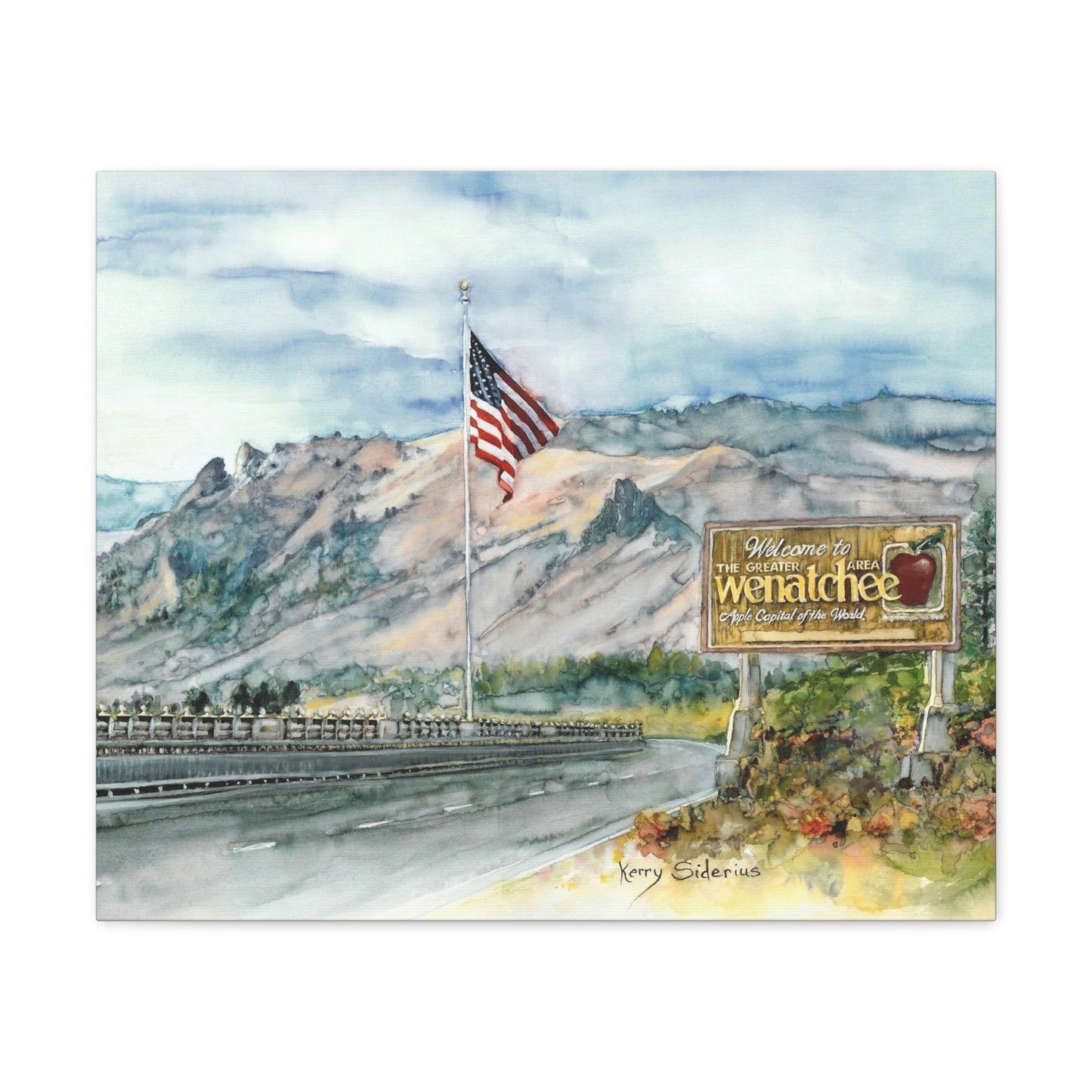 "Coming Home to Wenatchee, The Apple Capital of The World" Canvas Gallery Wrap