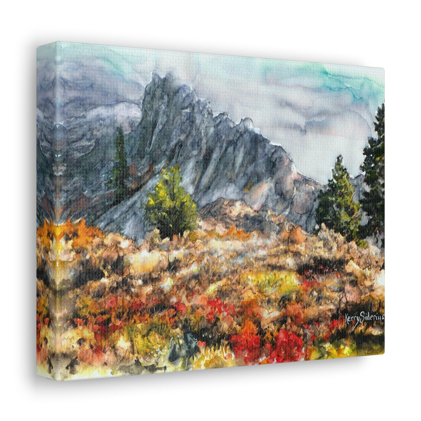"Foggy Hike up the Peshastin Pinacles" Gallery Wrapped Canvas