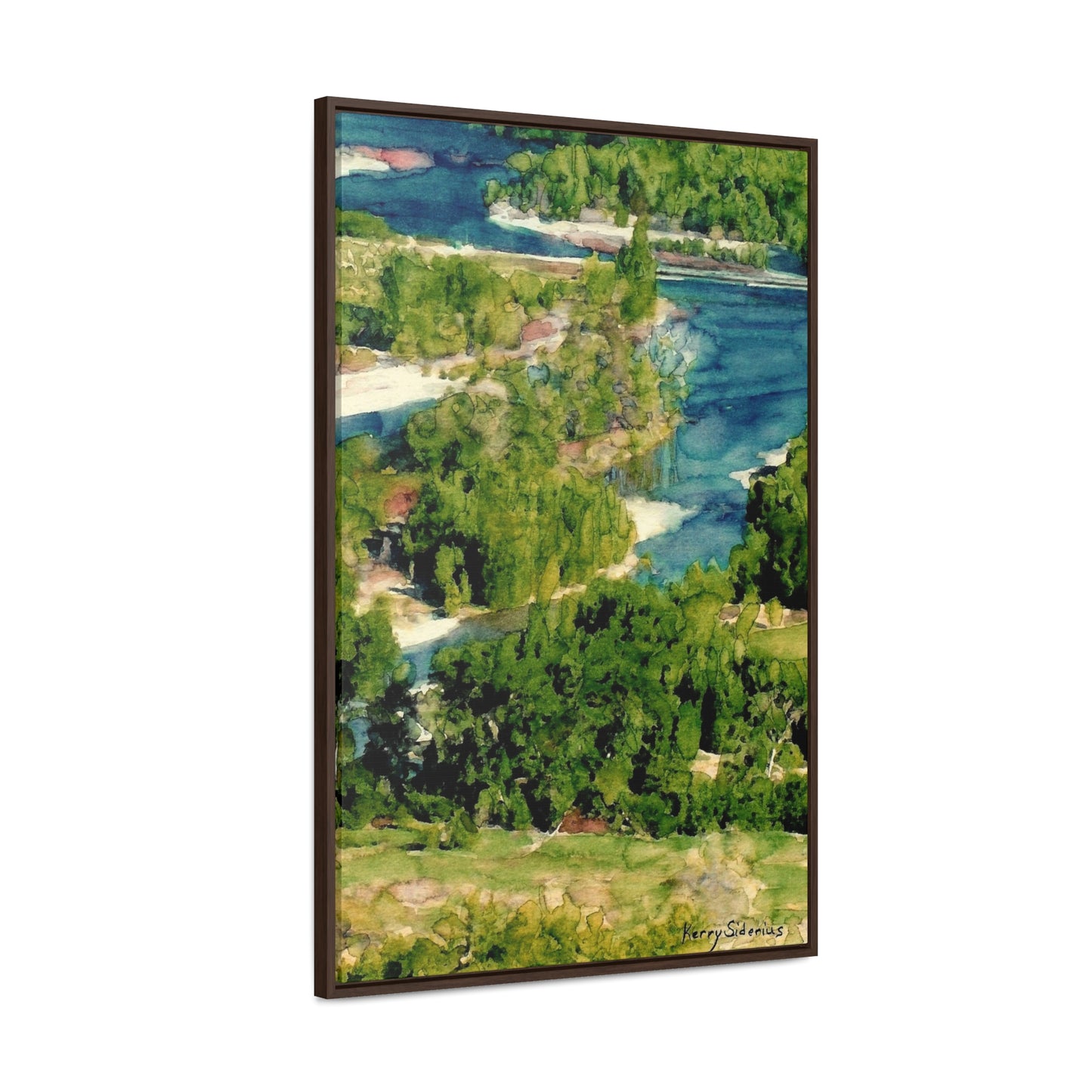 "Wenatchee River Looking West from Horse Lake Road" Canvas Wrap, Vertical Frame