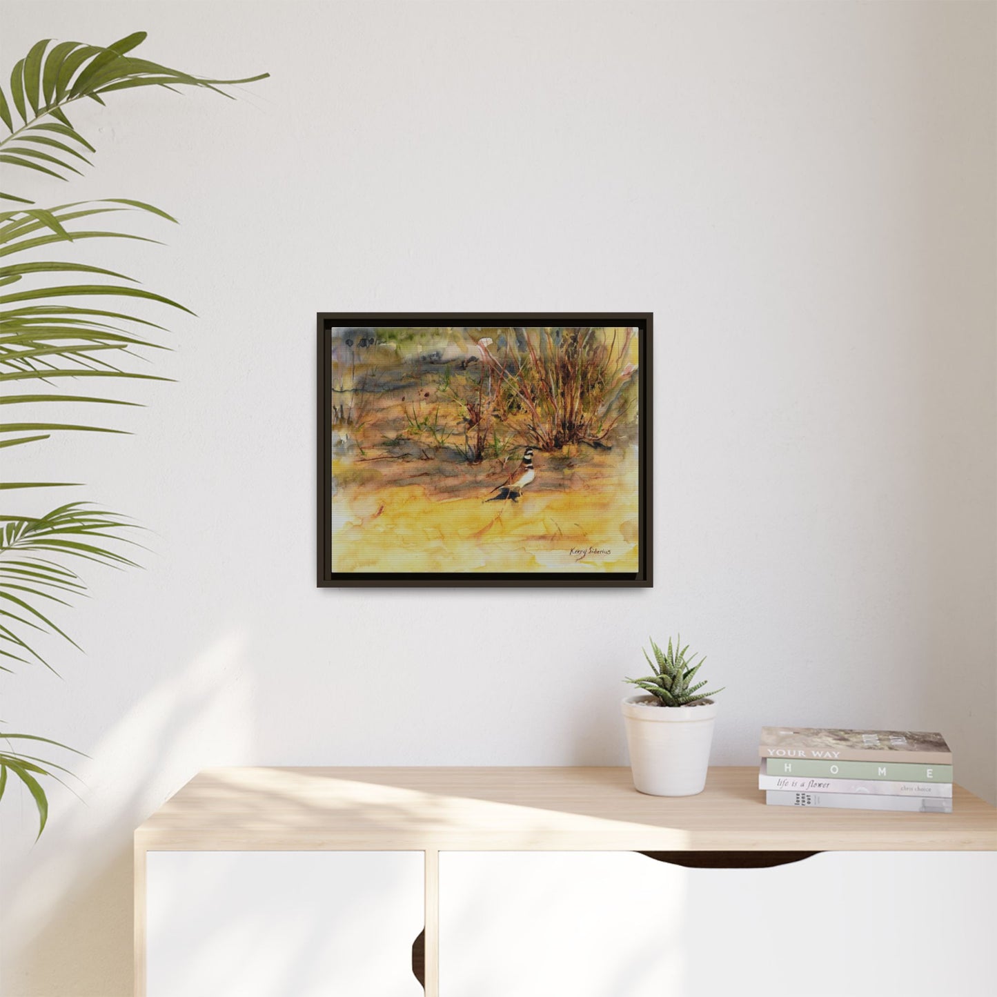 "Killdeer Male on the banks of the Columbia" Gallery Wrapped Wood Framed Canvas