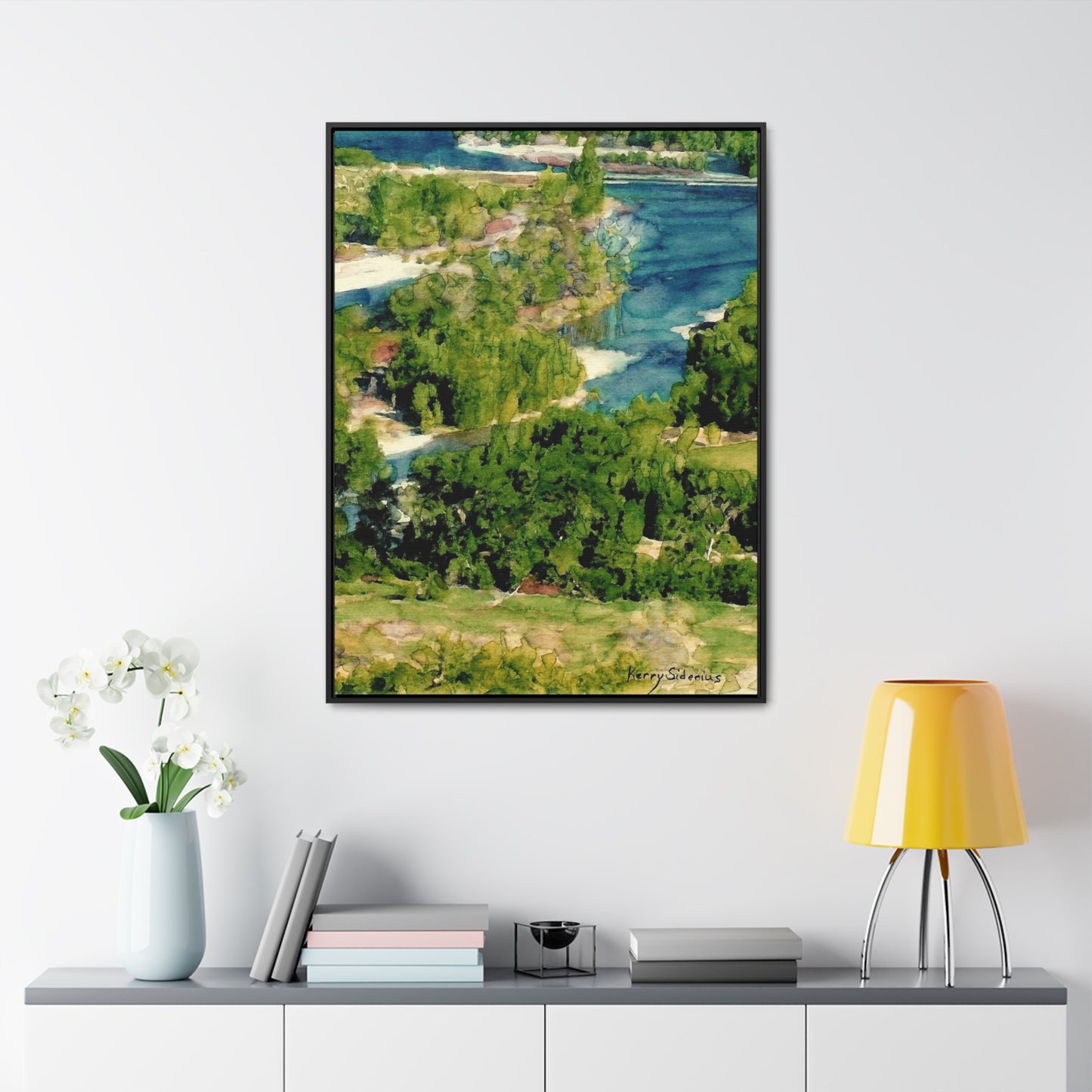 "Wenatchee River Looking West from Horse Lake Road" Canvas Wrap, Vertical Frame