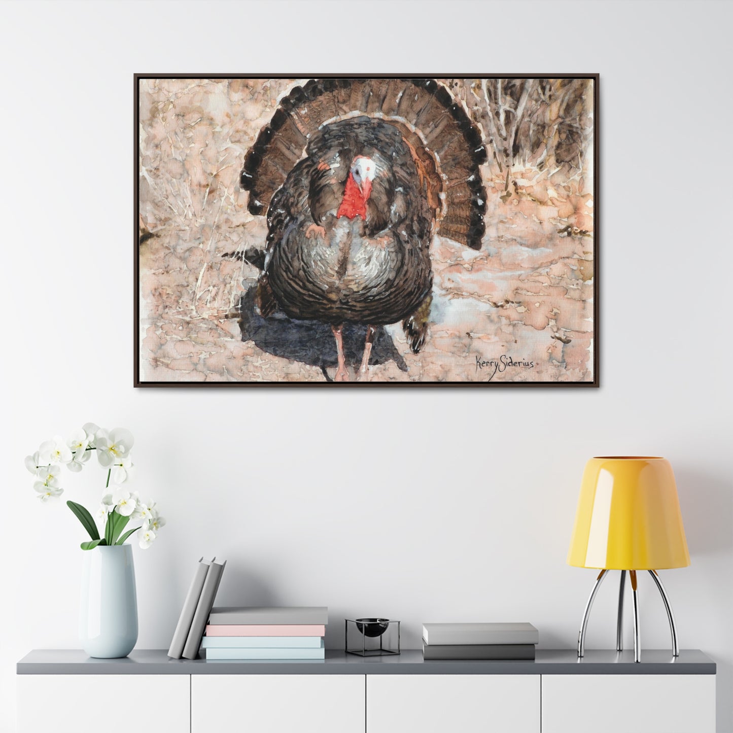 "Wild Turkey By Lake Wenatchee" Wood Framed Gallery Wrapped Canvas