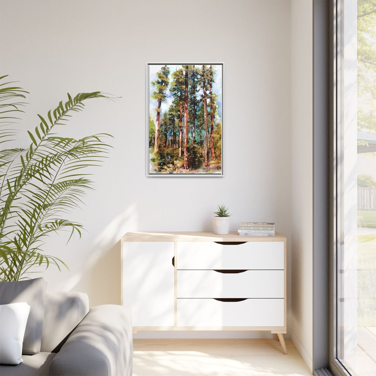 "Trees Above Leavenworth" Pinewood Framed Canvas