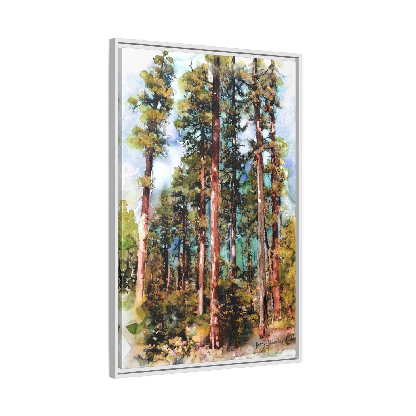 "Trees Above Leavenworth" Pinewood Framed Canvas