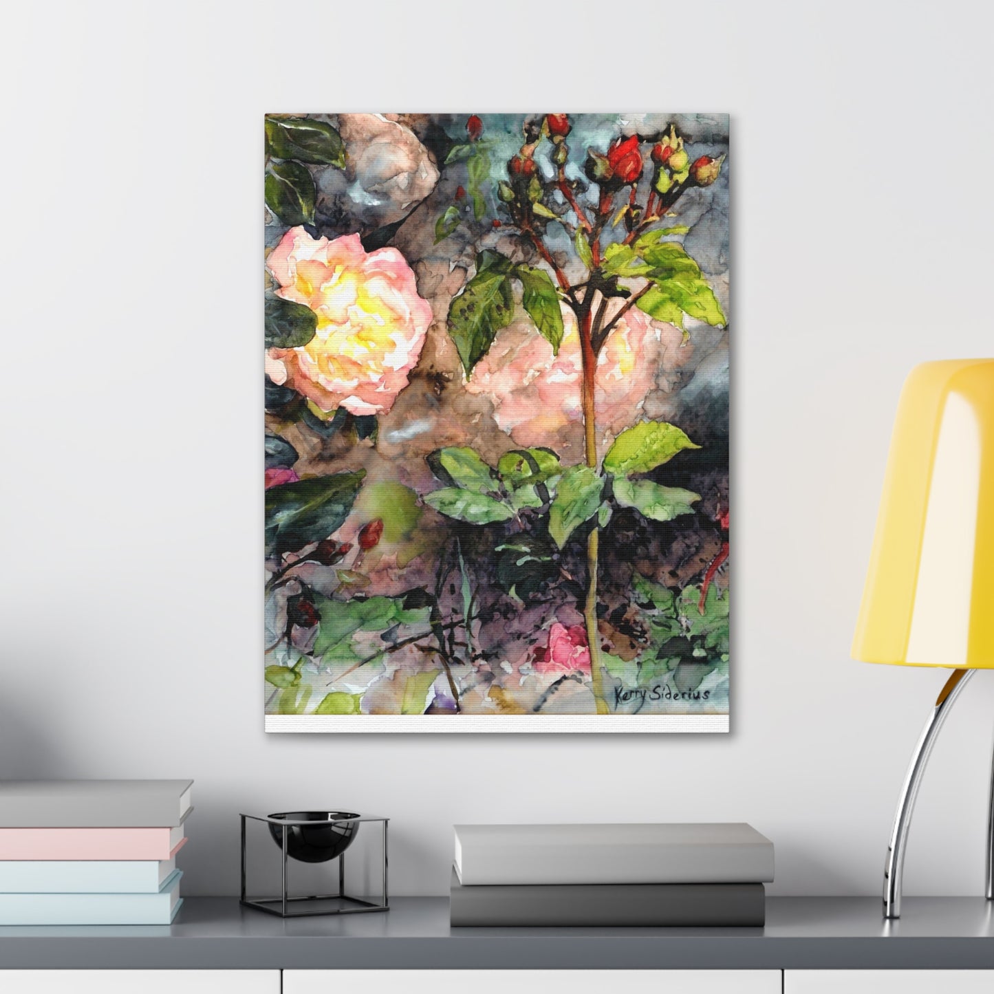 "Rosebuds and Big Blooms" Gallery Wrapped Canvas - Kerry Siderius Art