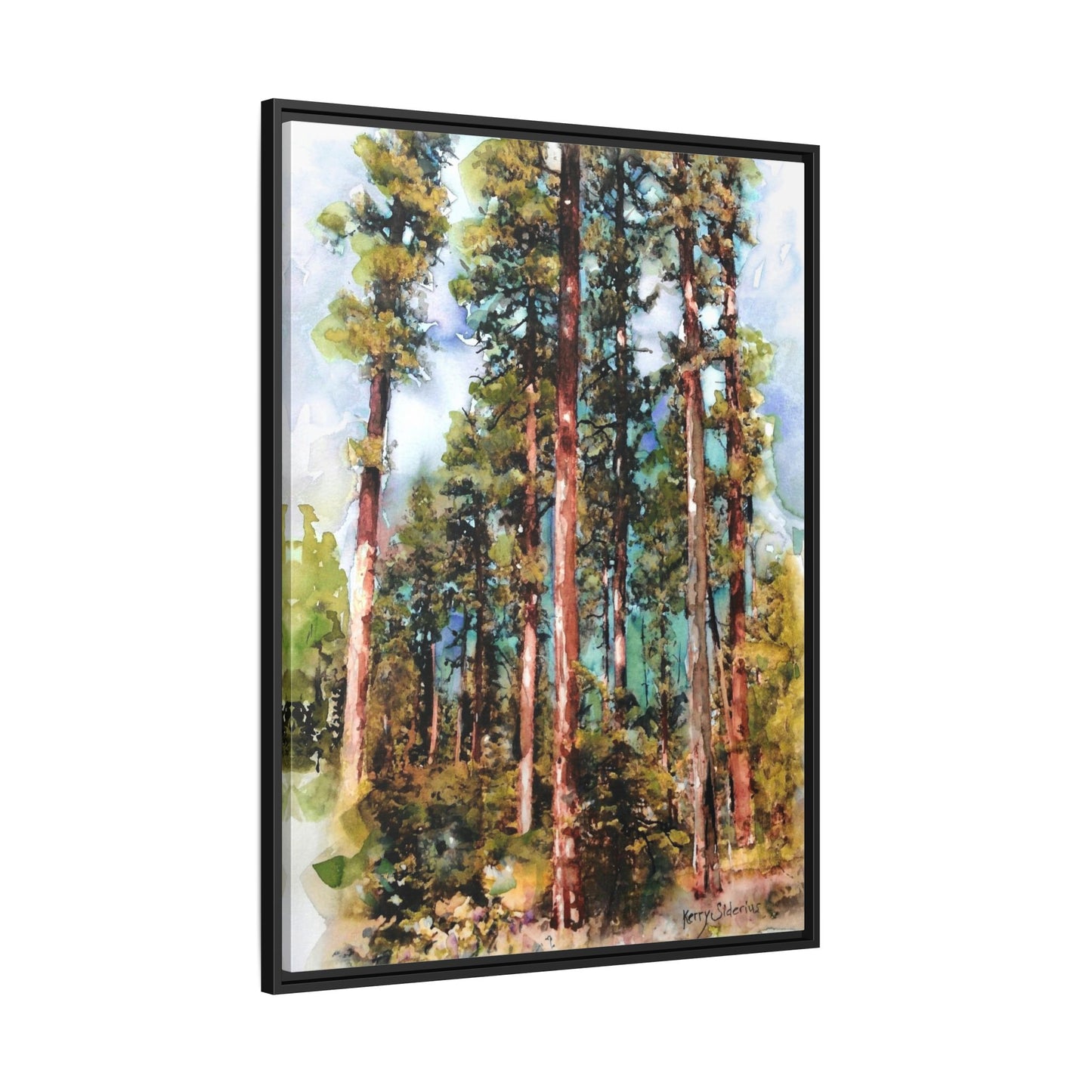 "Trees Above Leavenworth" Pinewood Framed Canvas