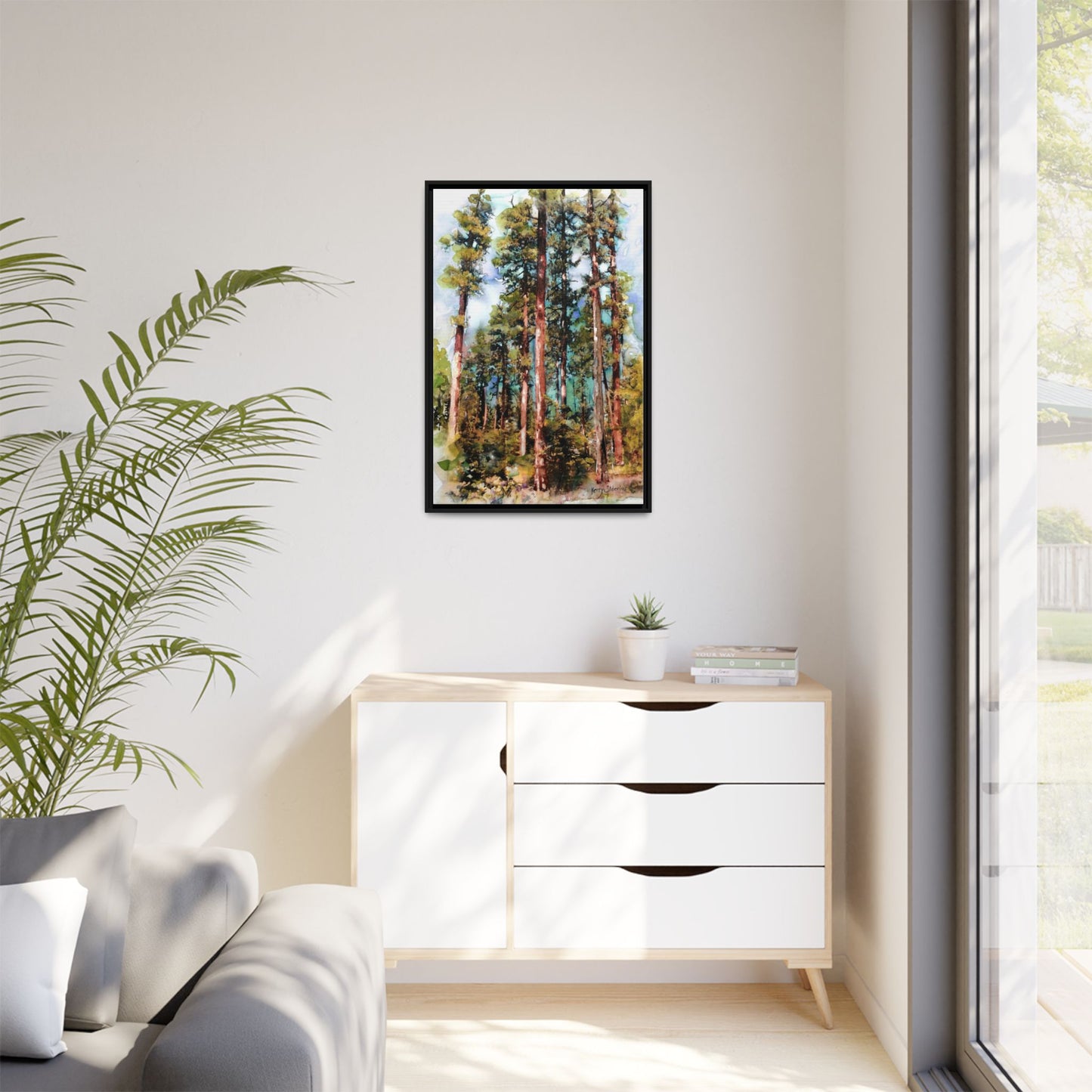 "Trees Above Leavenworth" Pinewood Framed Canvas