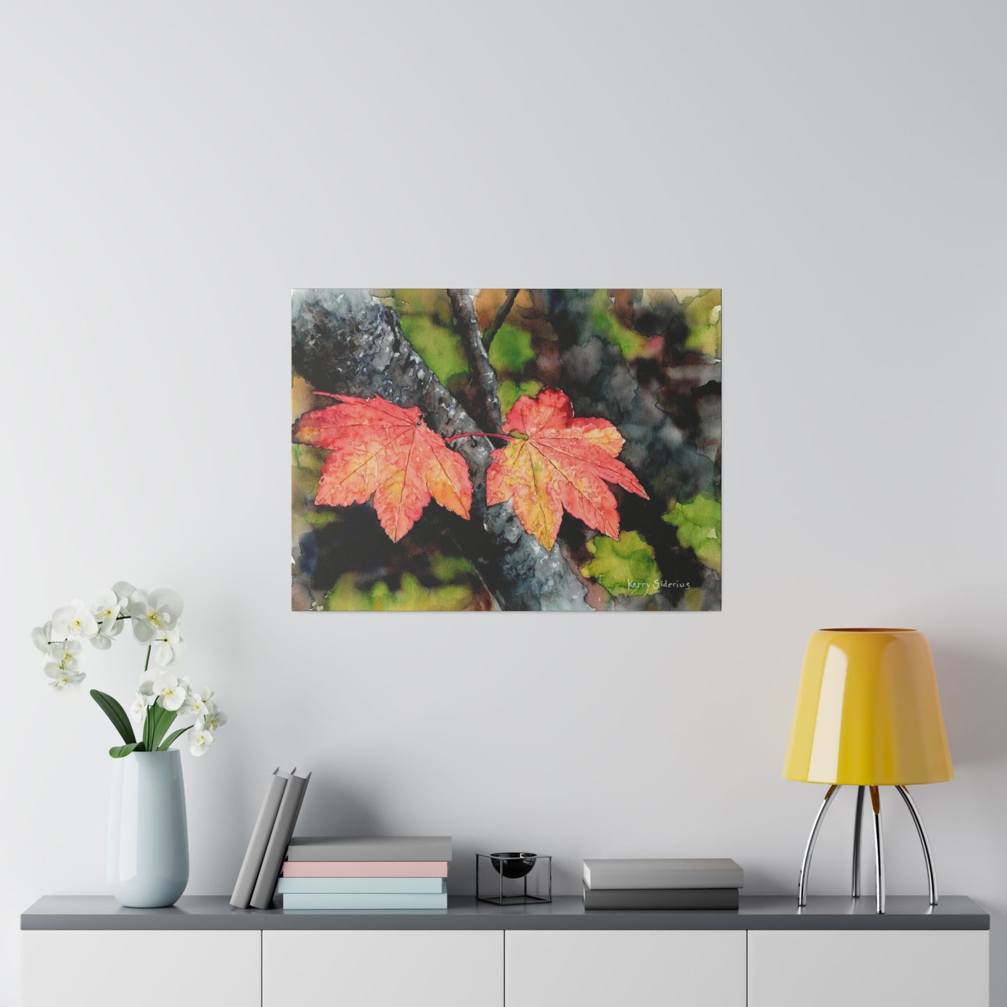 "Maple Leaves, First Sign of Fall, Tumwater Canyon" Canvas, Stretched, 0.75"