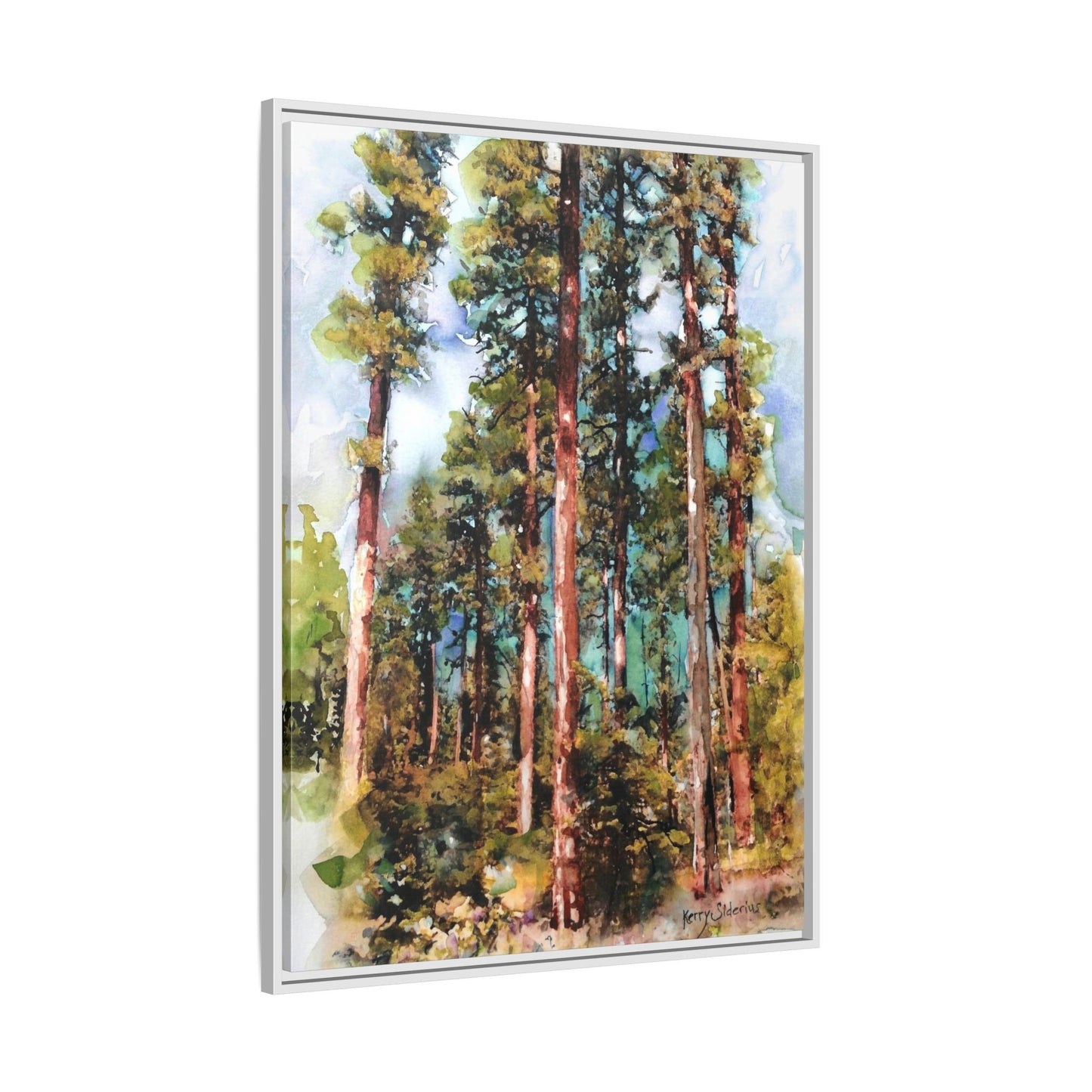 "Trees Above Leavenworth" Pinewood Framed Canvas