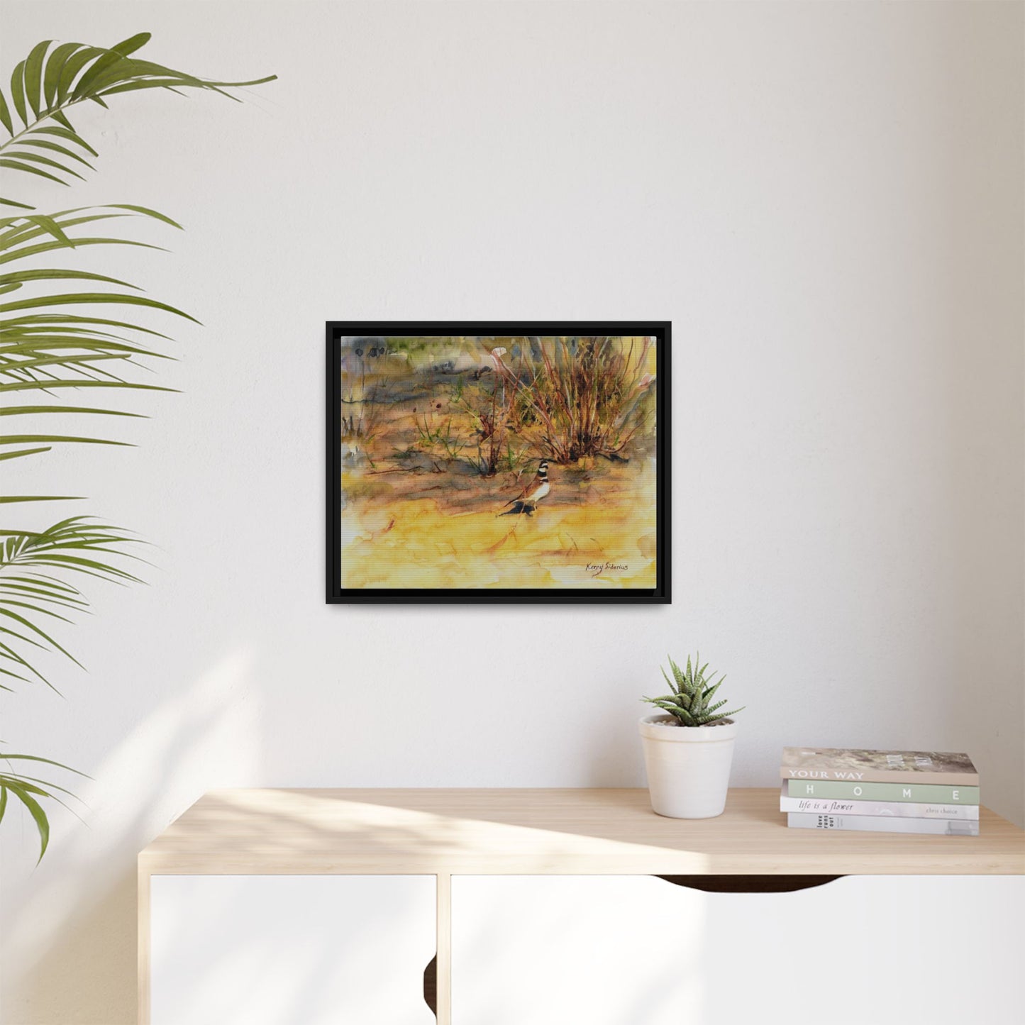 "Killdeer Male on the banks of the Columbia" Gallery Wrapped Wood Framed Canvas