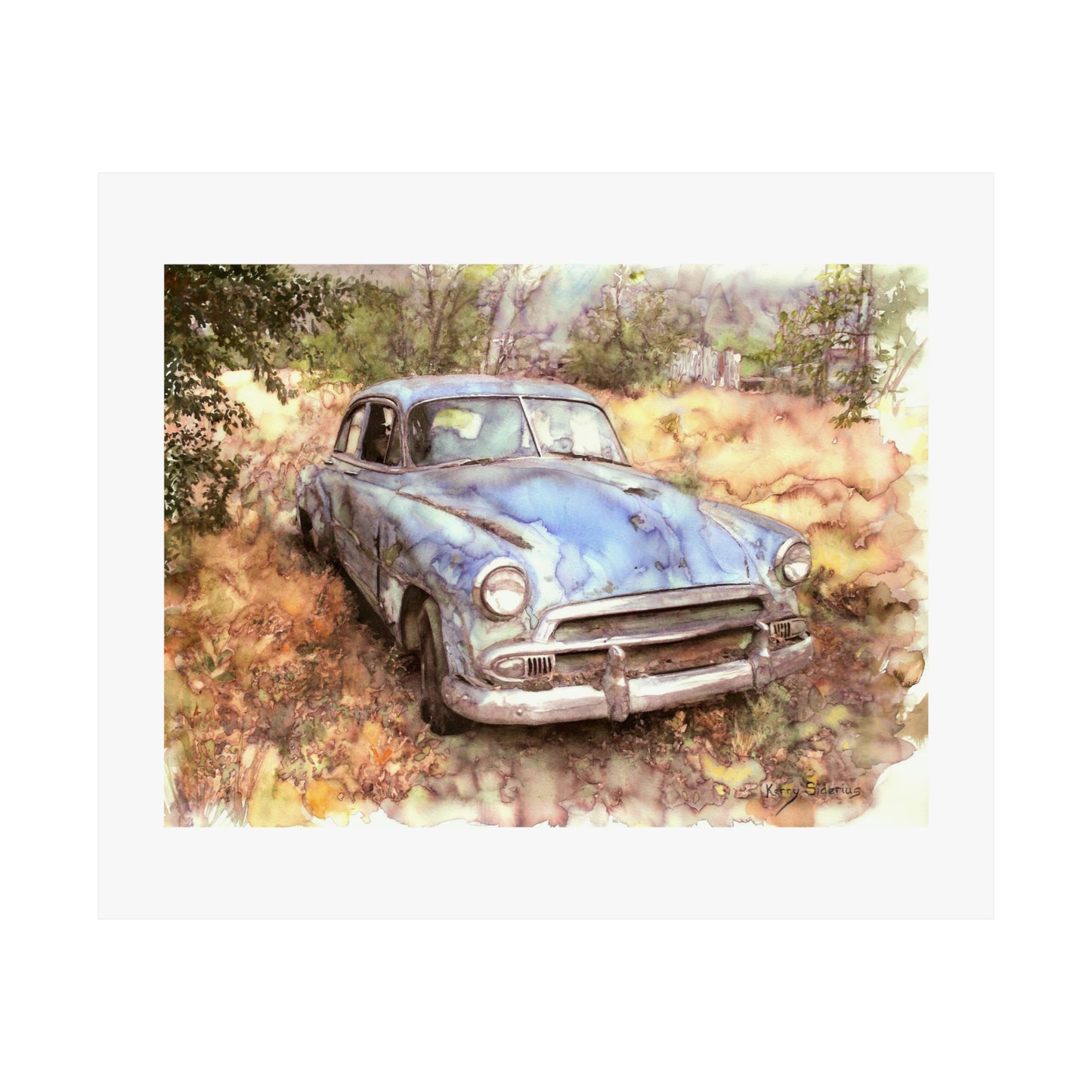 "Old Blue Car" Matte Archival Print