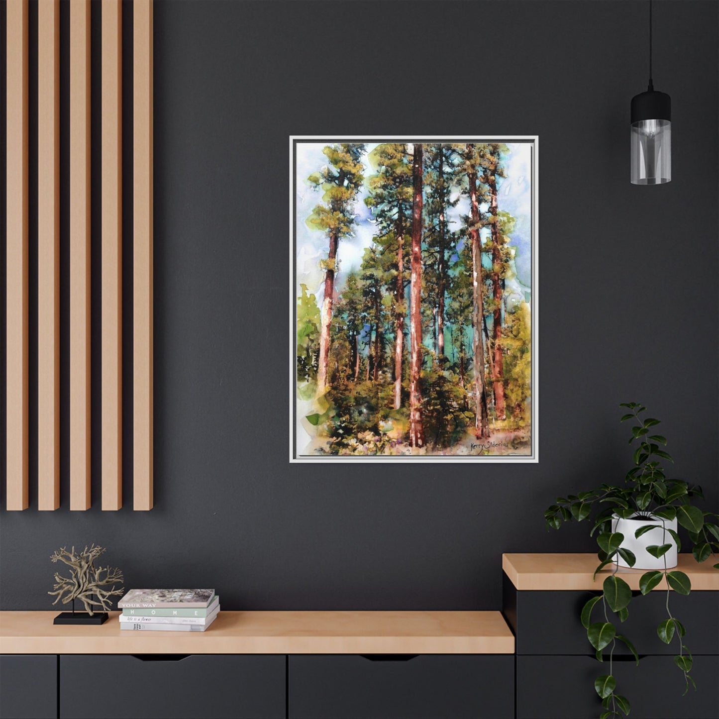 "Trees Above Leavenworth" Pinewood Framed Canvas