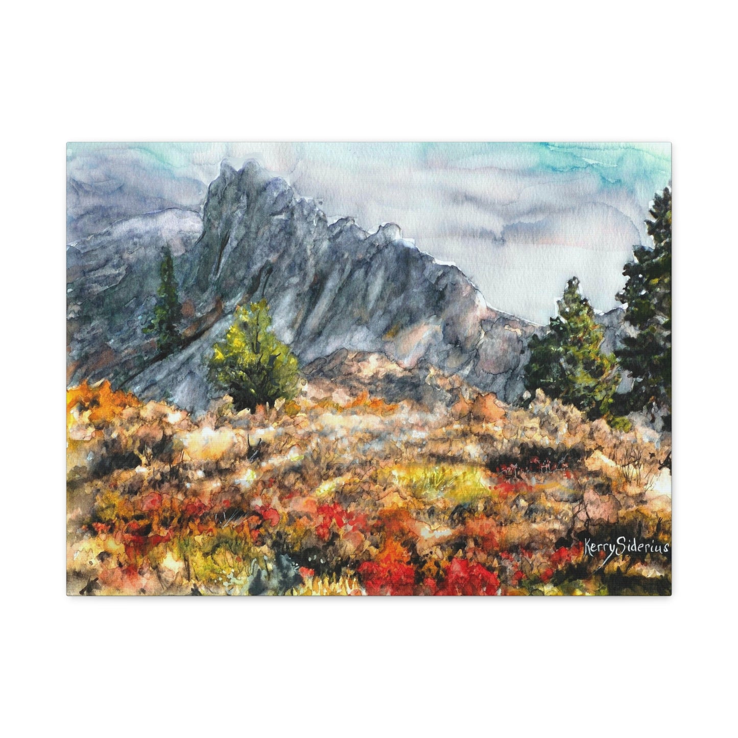 "Foggy Hike up the Peshastin Pinacles" Gallery Wrapped Canvas