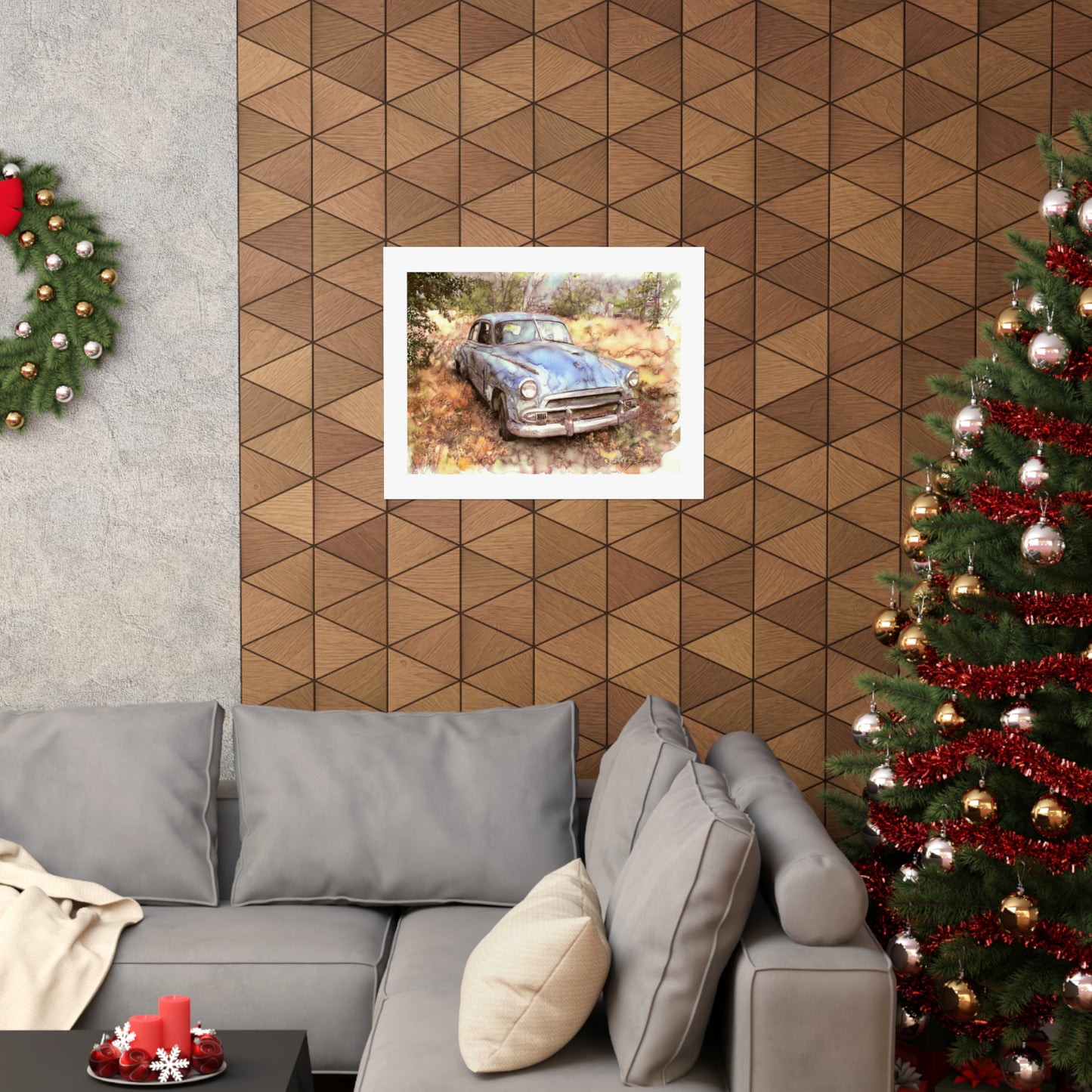 "Old Blue Car" Matte Archival Print