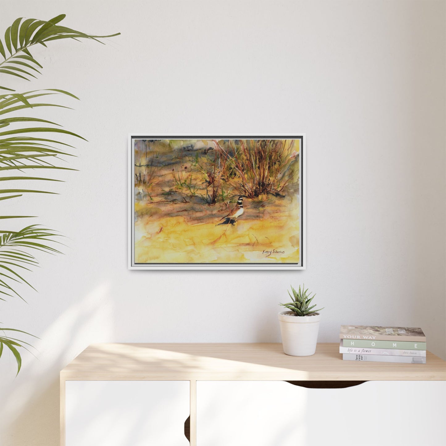 "Killdeer Male on the banks of the Columbia" Gallery Wrapped Wood Framed Canvas