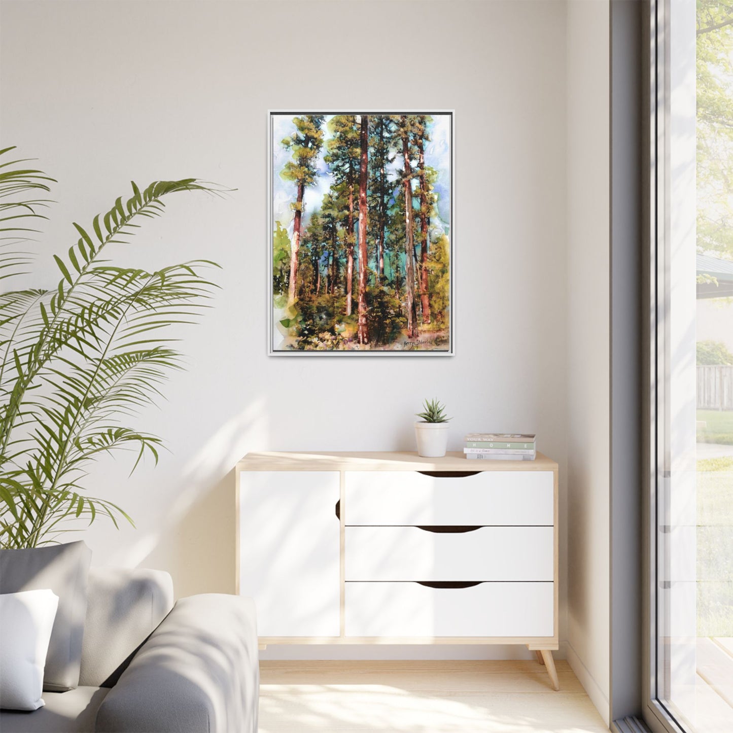 "Trees Above Leavenworth" Pinewood Framed Canvas