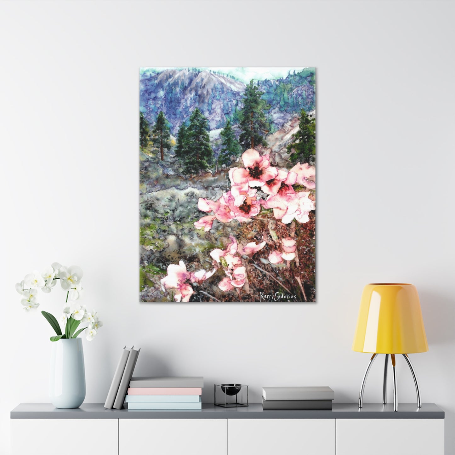 "Wild Apricot Blossoms Up Canyon" Gallery Wrapped Canvas - Kerry Siderius Art